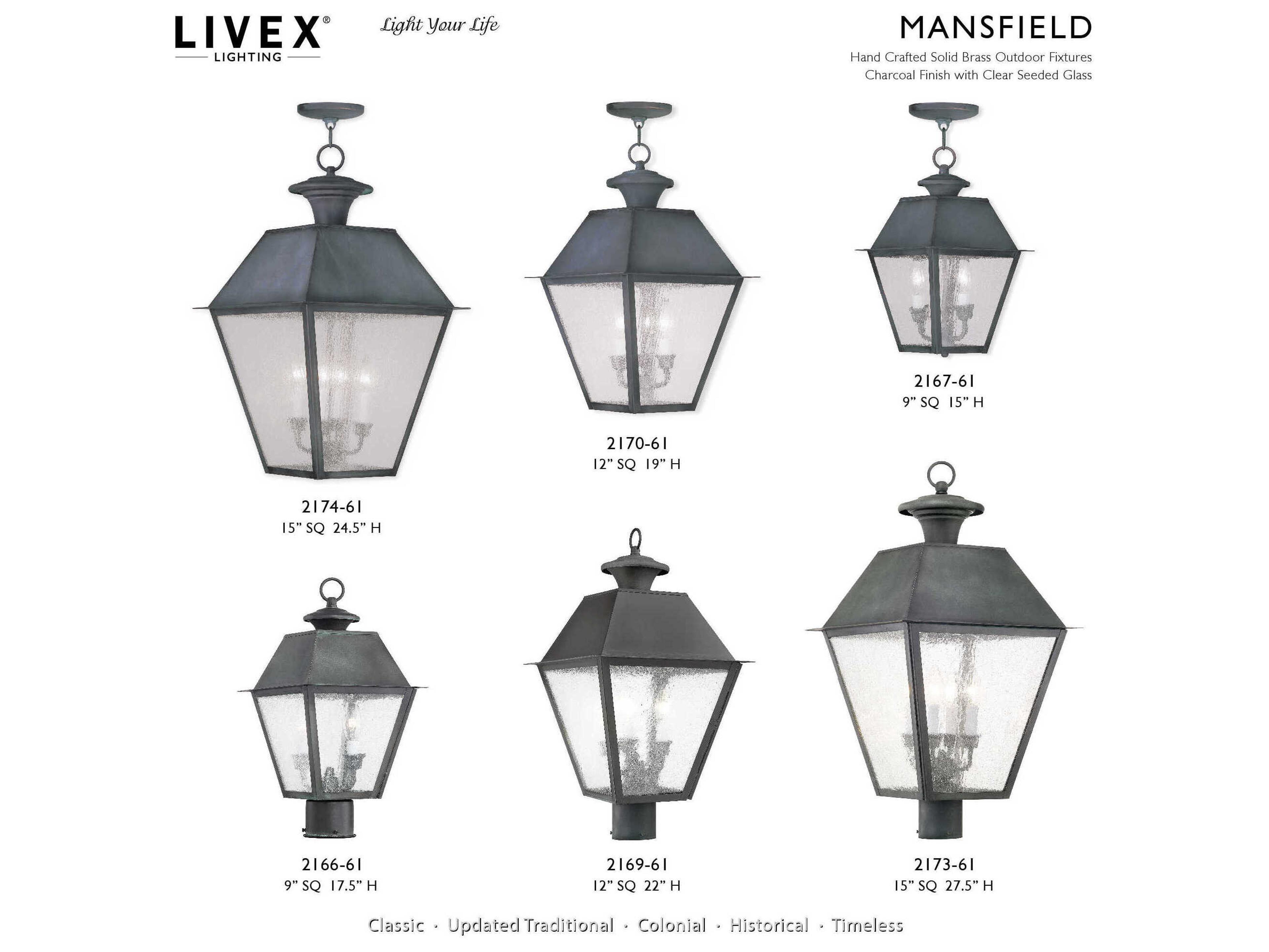 Livex Lighting Mansfield 3 - Light Outdoor Wall Light