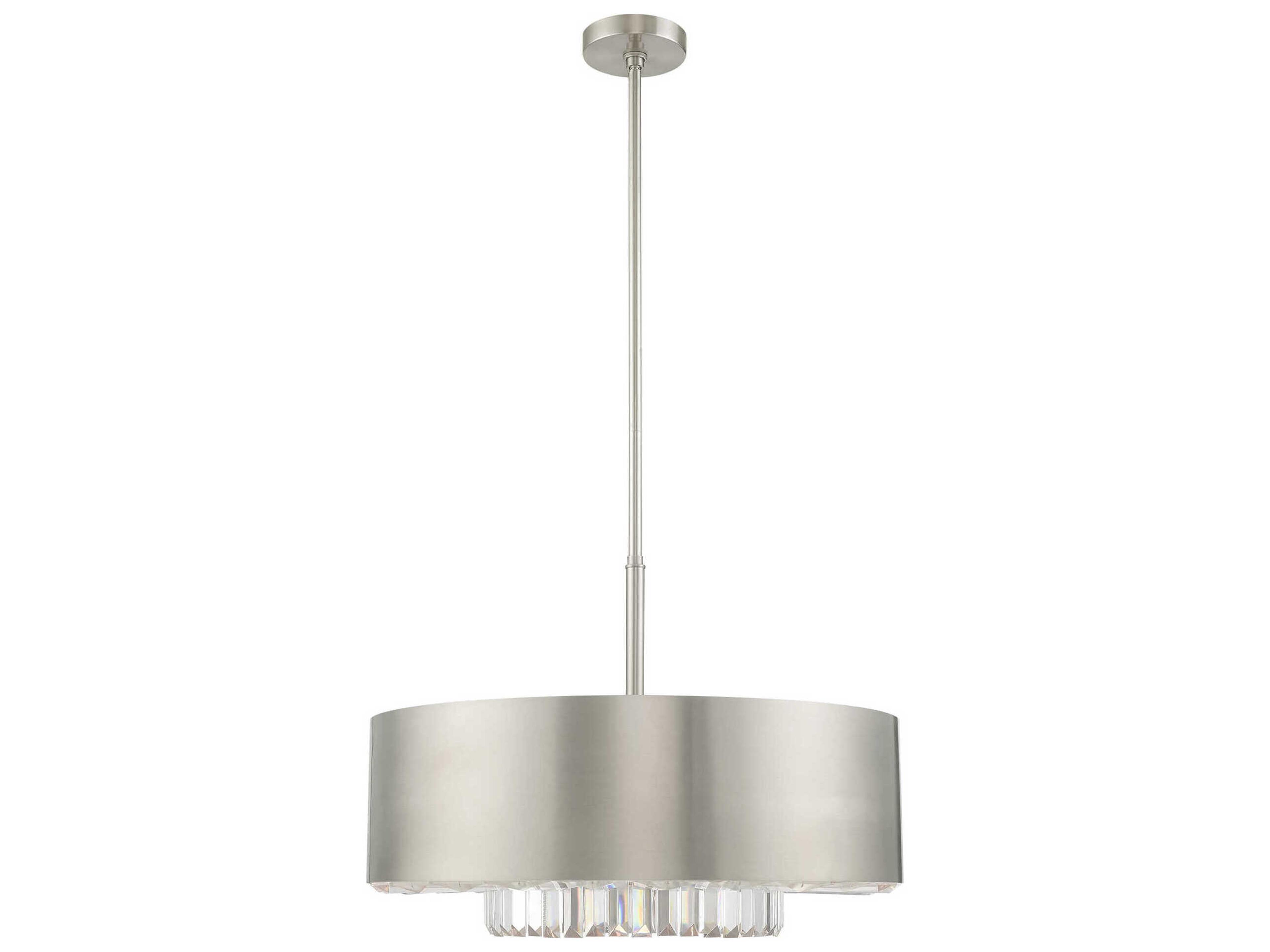 Livex Lighting Madison 6-Light Nickel Crystal Drum Pendant