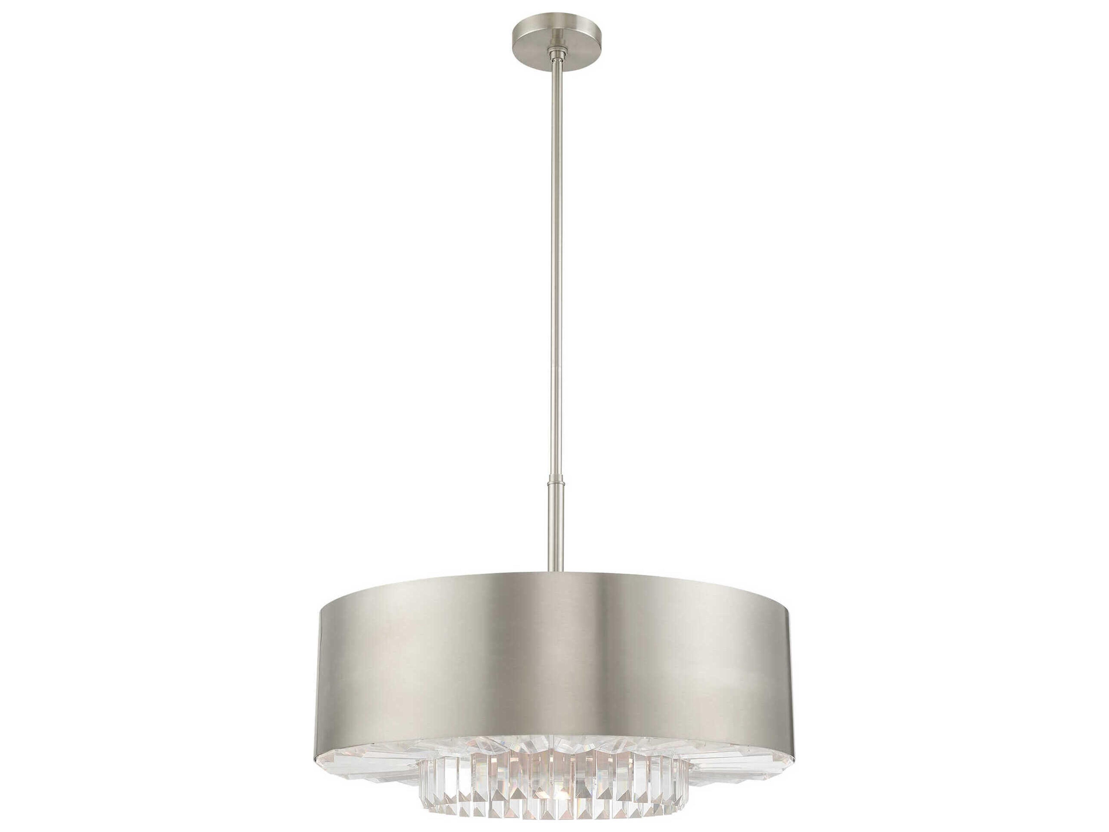 Livex Lighting Madison 6-Light Nickel Crystal Drum Pendant