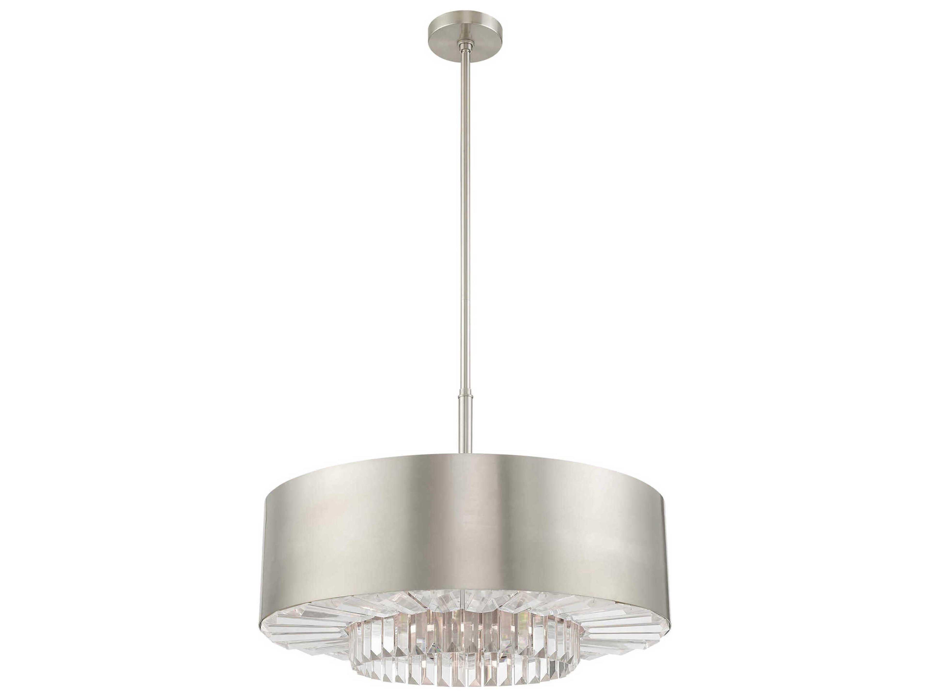 Livex Lighting Madison 6-Light Nickel Crystal Drum Pendant