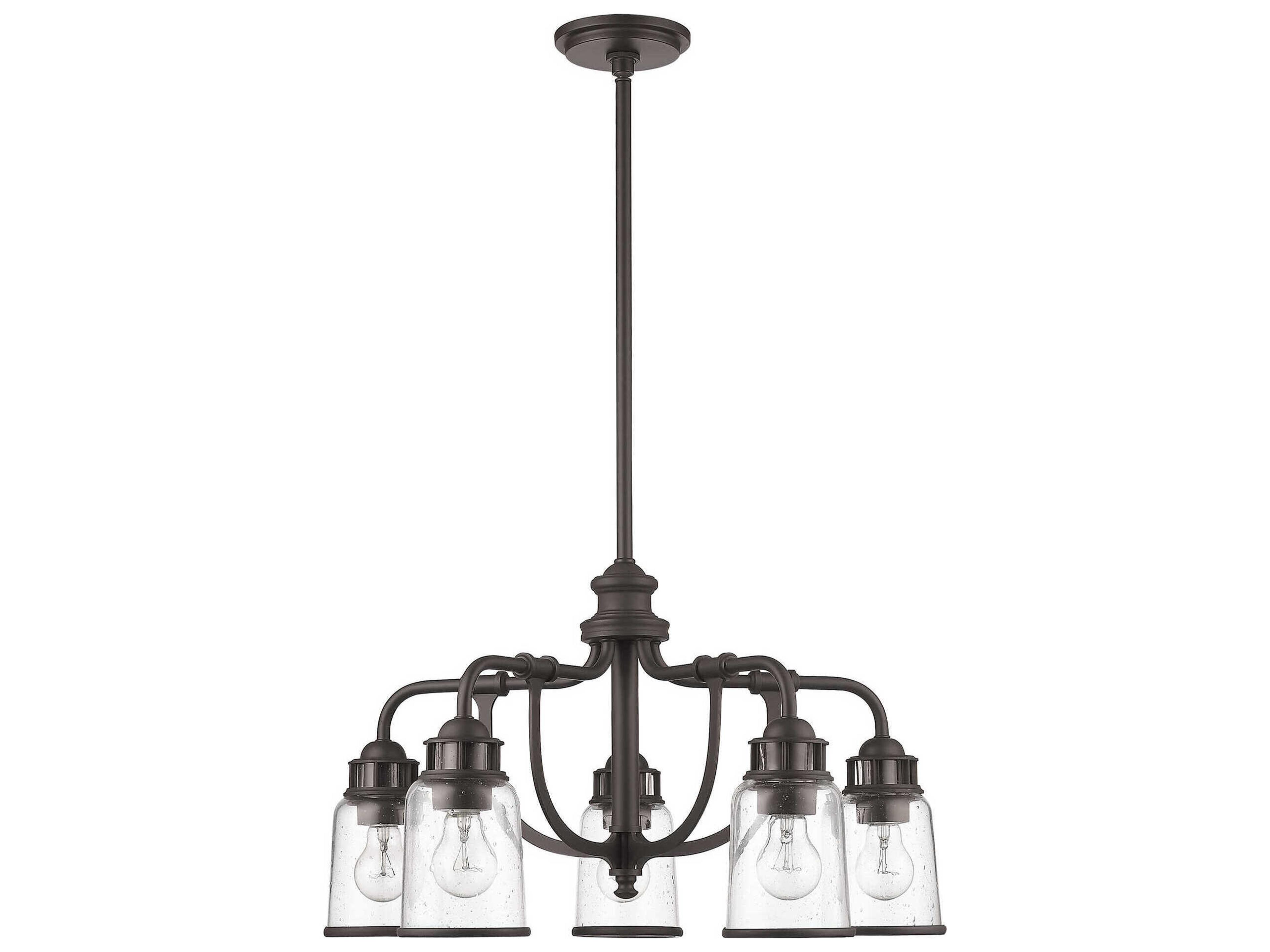 Livex Lighting Lawrenceville 5-Light Bronze Clear Glass Bell Chandelier