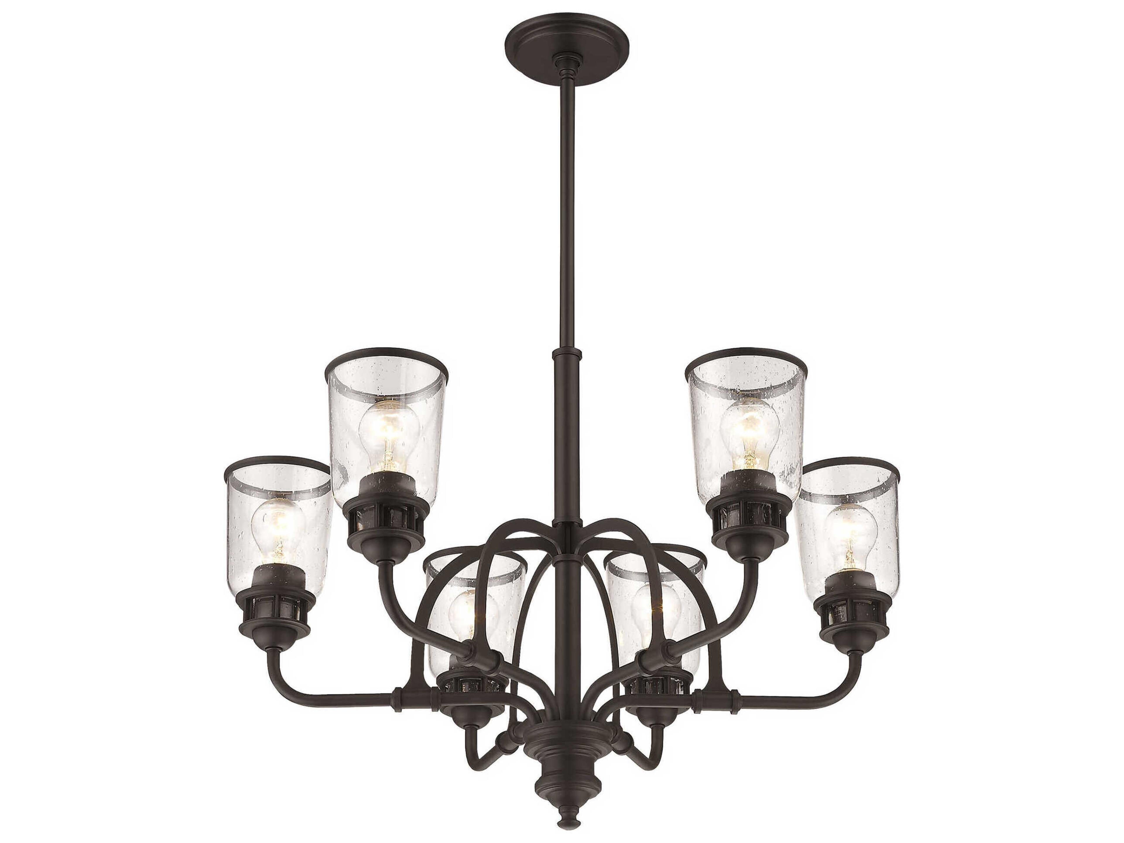 Livex Lighting Lawrenceville 6-Light Bronze Clear Glass Bell Chandelier