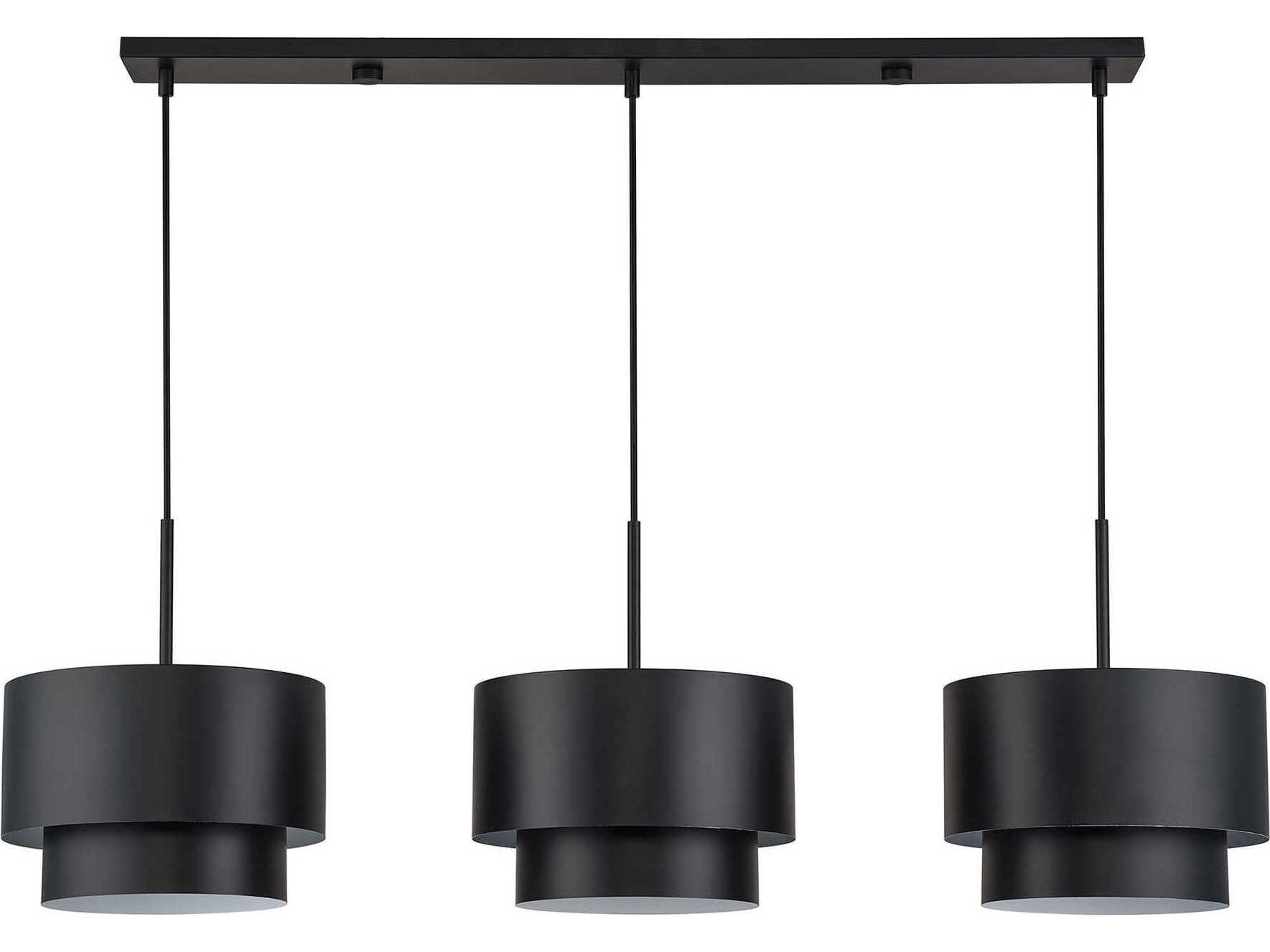 Livex Lighting Zolana 3-Light Black Drum Island Pendant
