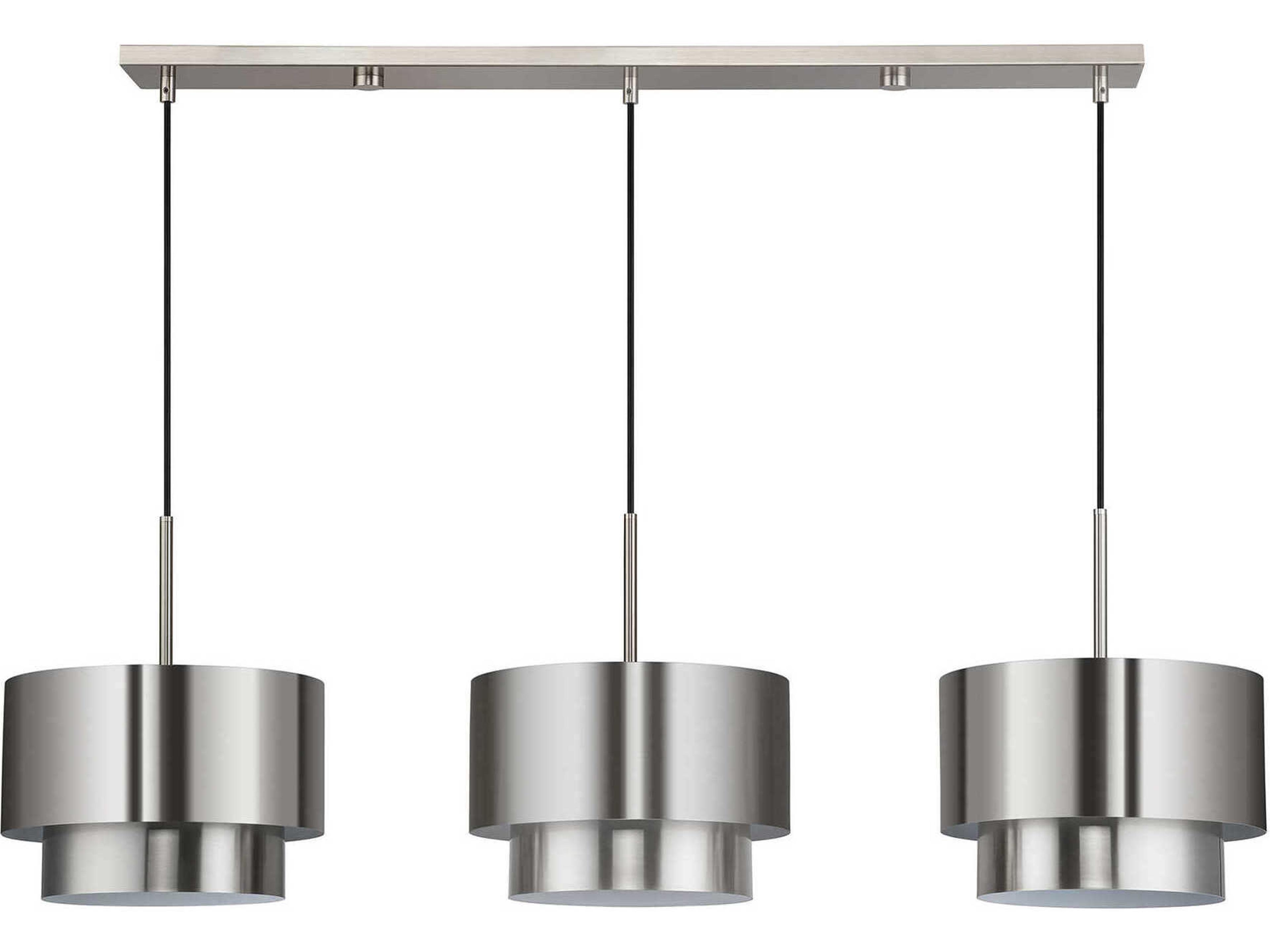 Livex Lighting Zolana 3-Light Brushed Nickel Drum Island Pendant