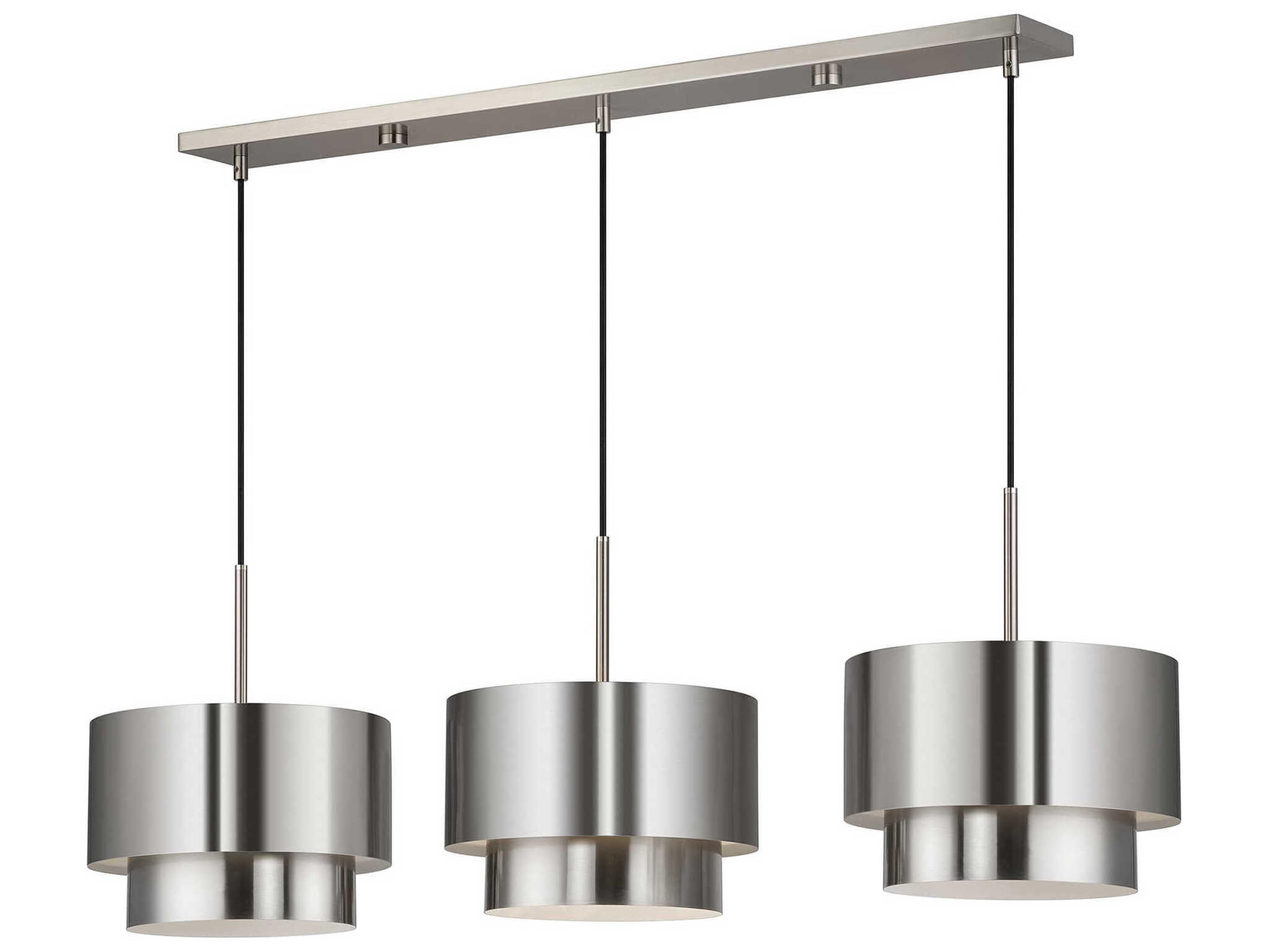 Zolana 3-Light Brushed Nickel Drum Island Pendant