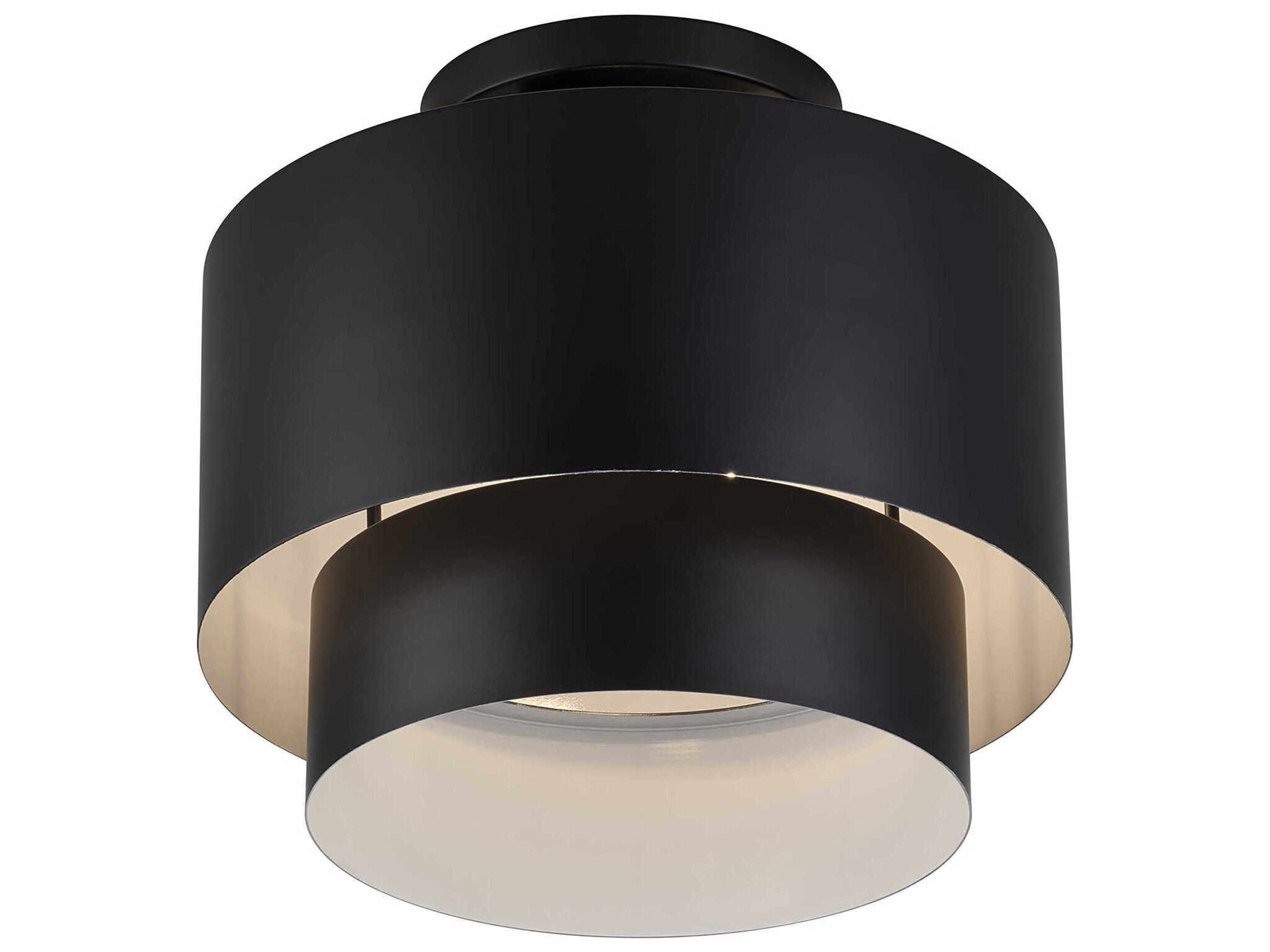 Livex Lighting Zolana 2-Light Black Drum Semi Flush Mount