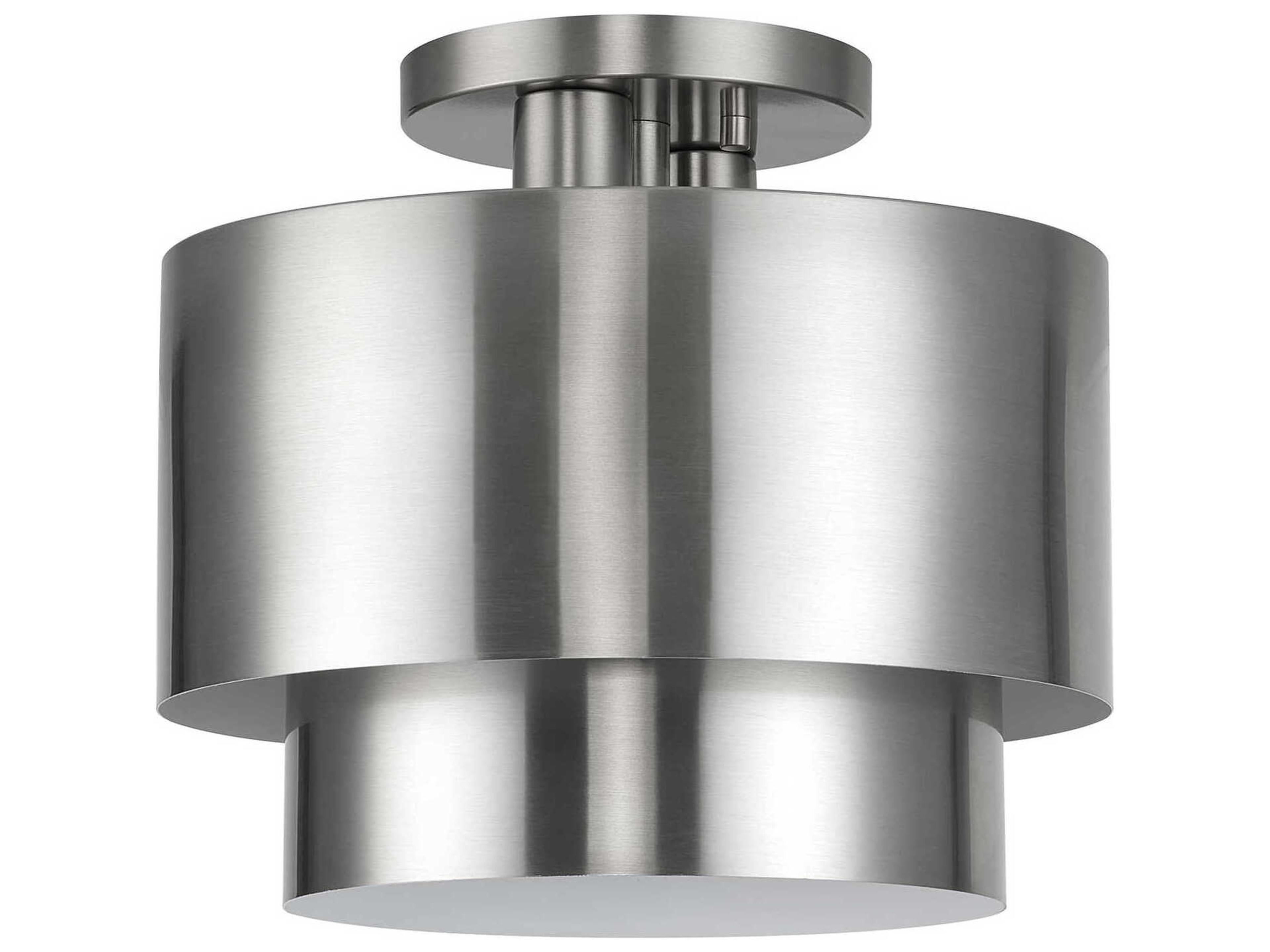 Zolana 2-Light Brushed Nickel Drum Semi Flush Mount