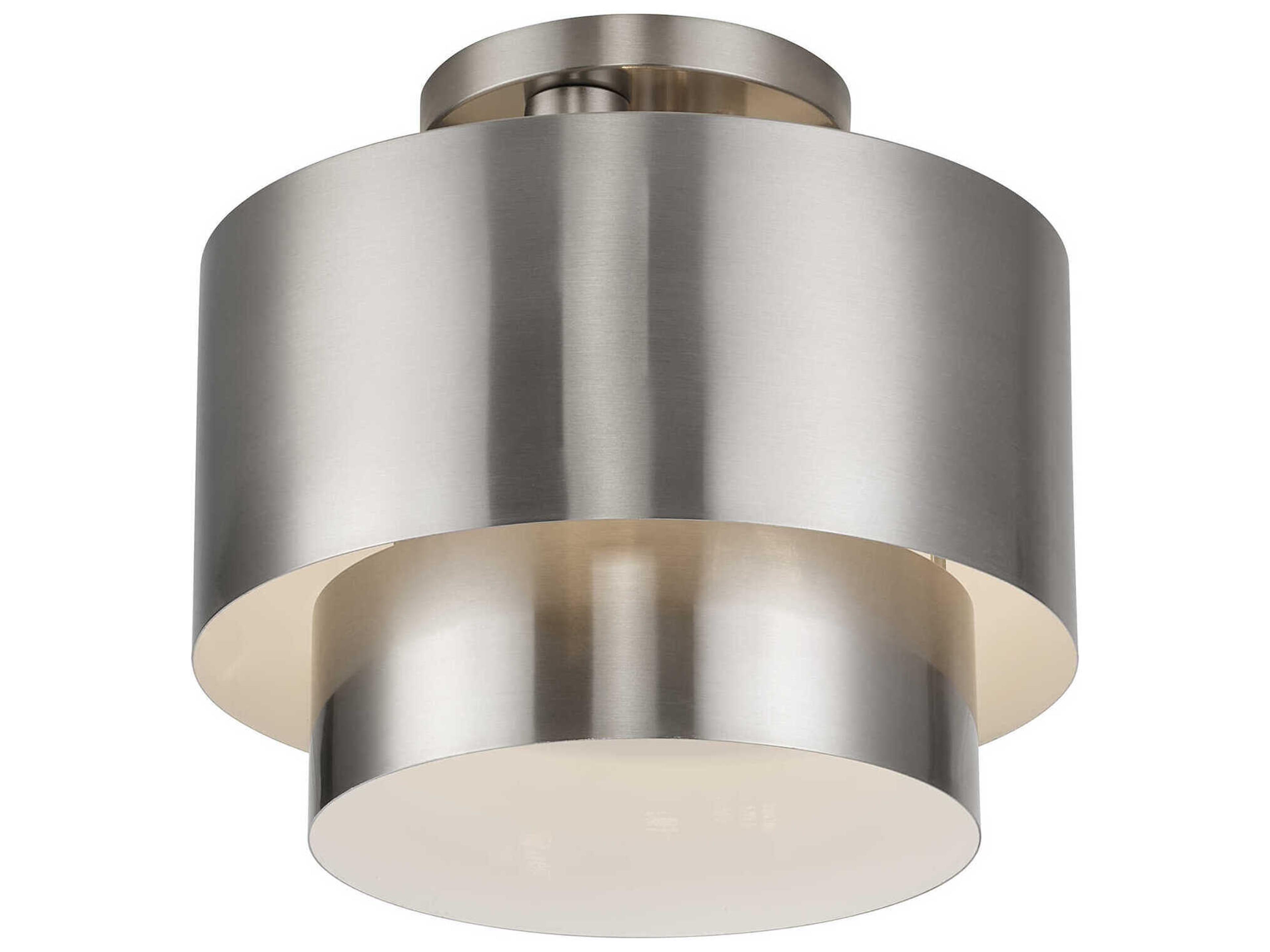 Livex Lighting Zolana 2-Light Brushed Nickel Drum Semi Flush Mount