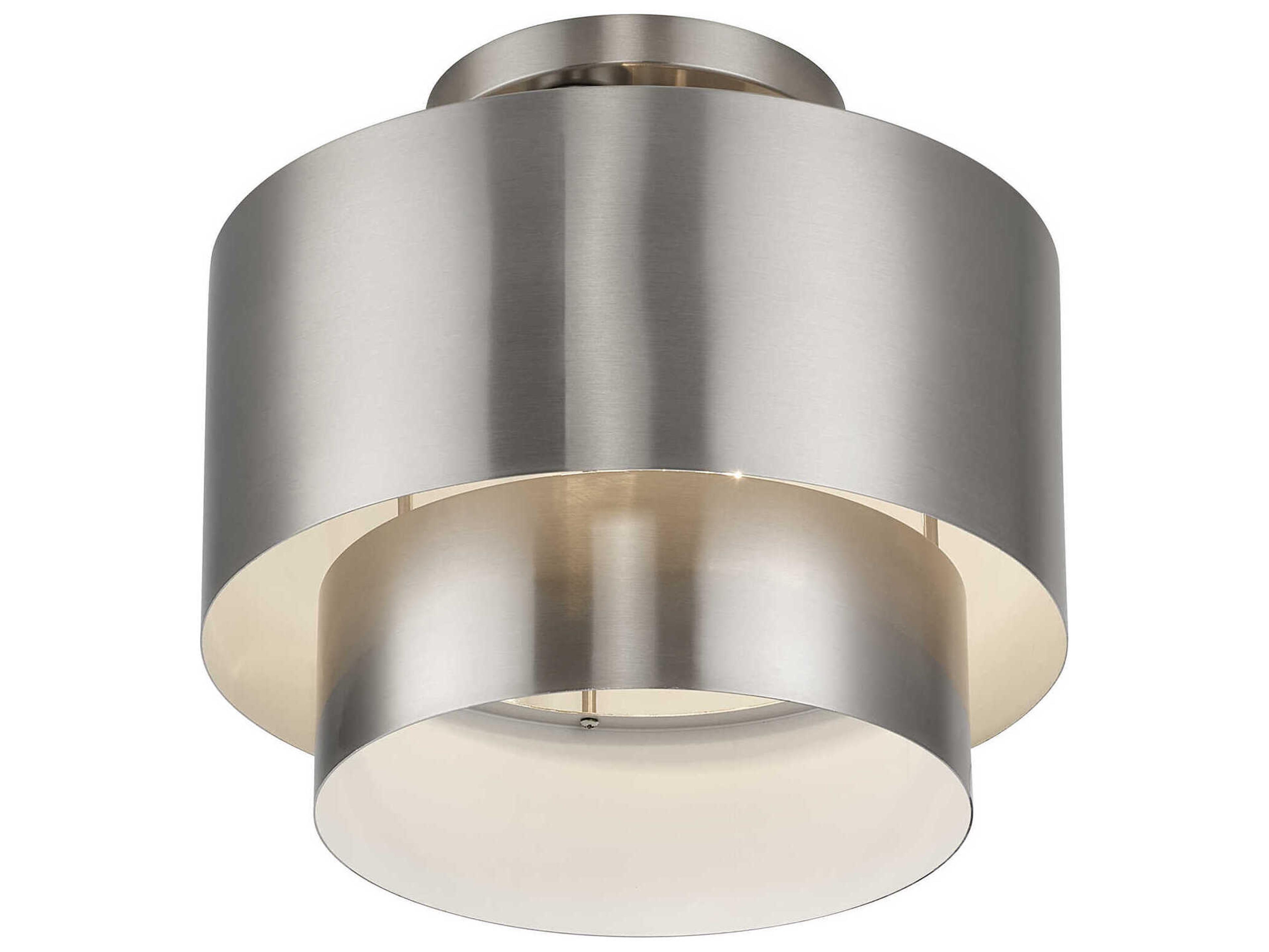Livex Lighting Zolana 2-Light Brushed Nickel Drum Semi Flush Mount