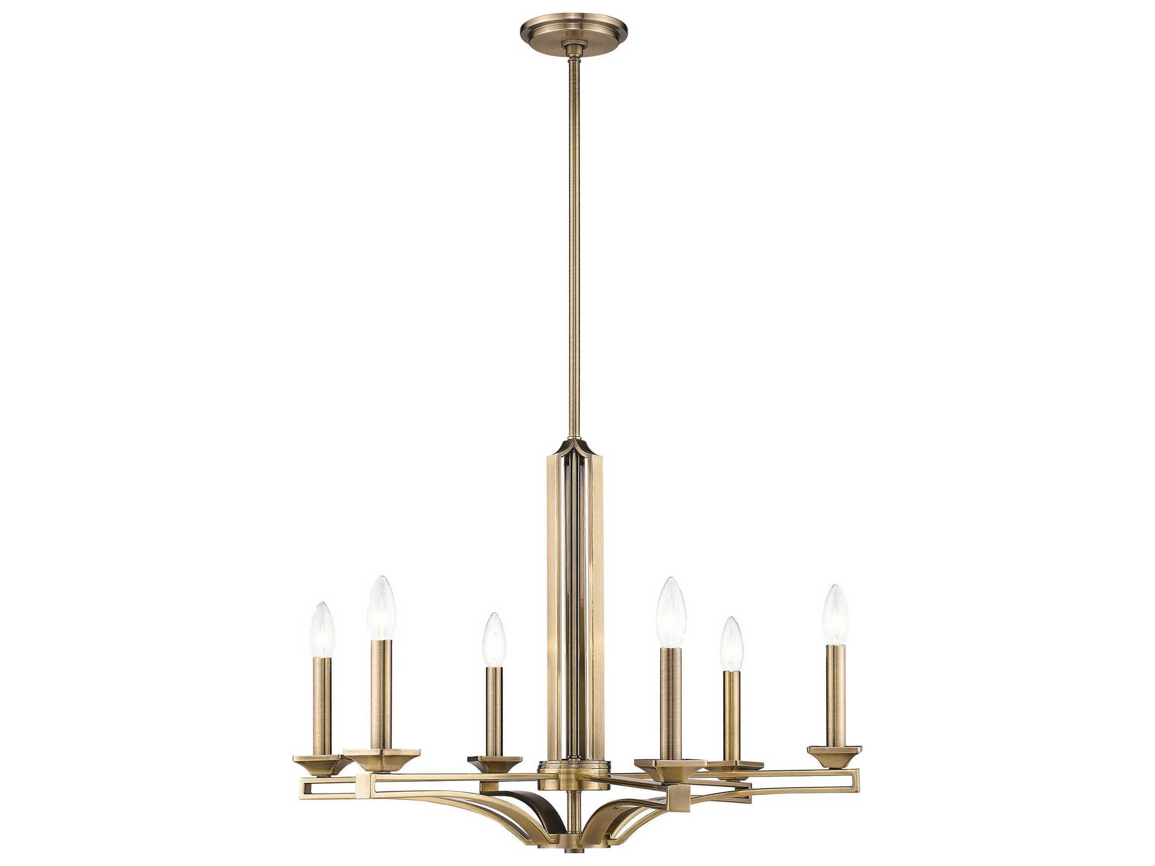Trumbull 6-Light Antique Brass Candelabra Chandelier