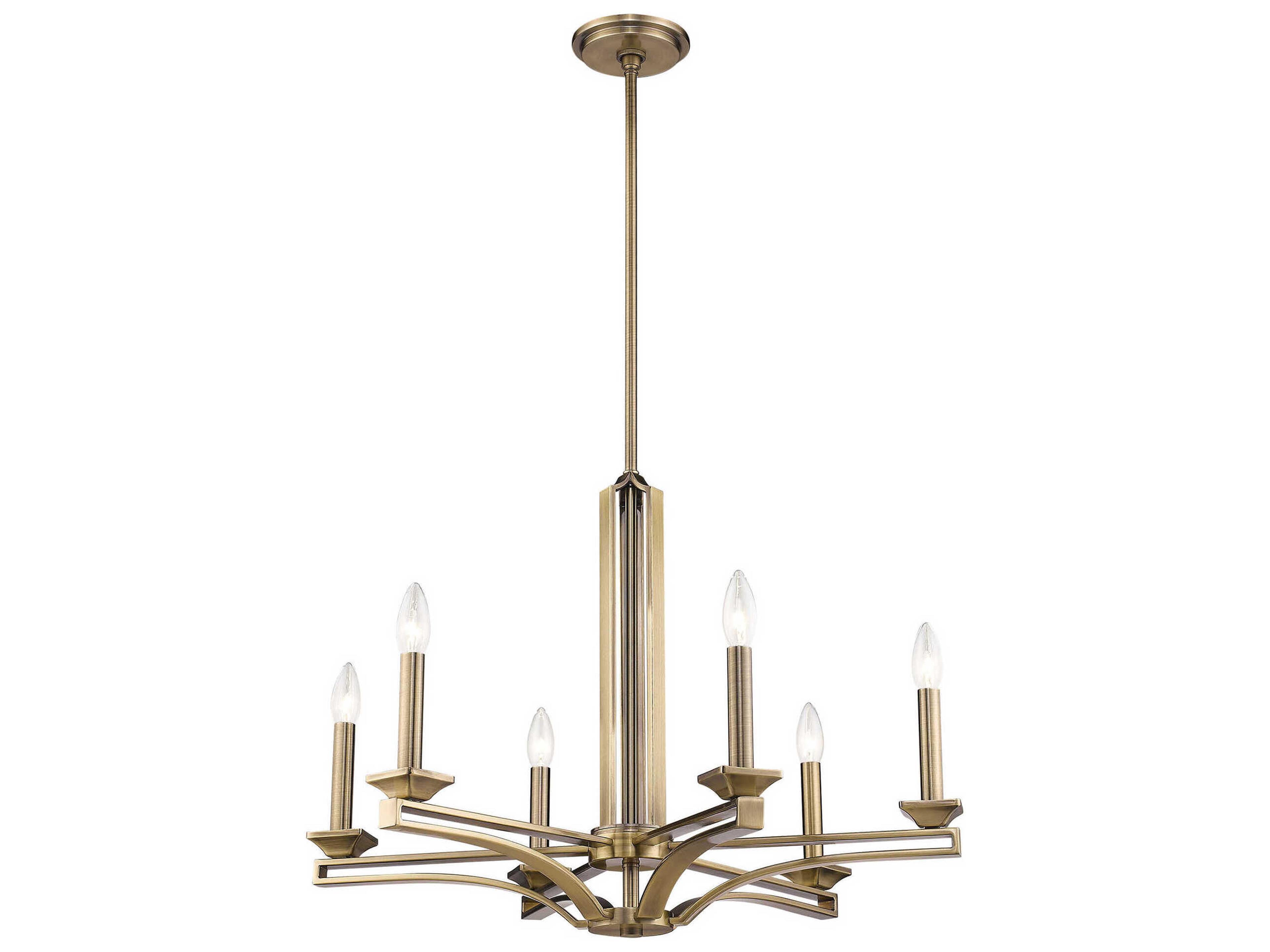 Livex Lighting Trumbull 6-Light Antique Brass Candelabra Chandelier