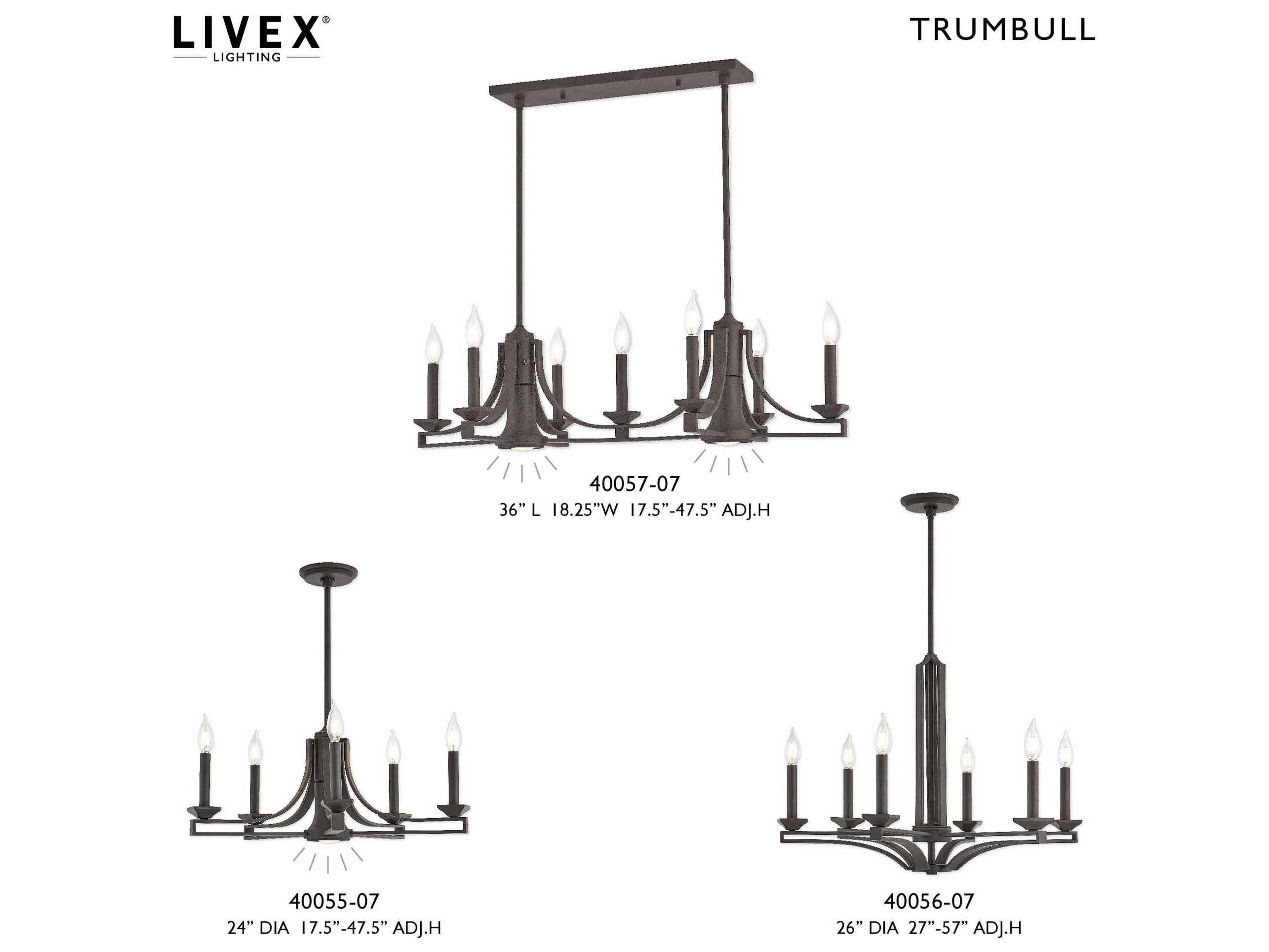 Livex Lighting Trumbull 6-Light Bronze Candelabra Chandelier