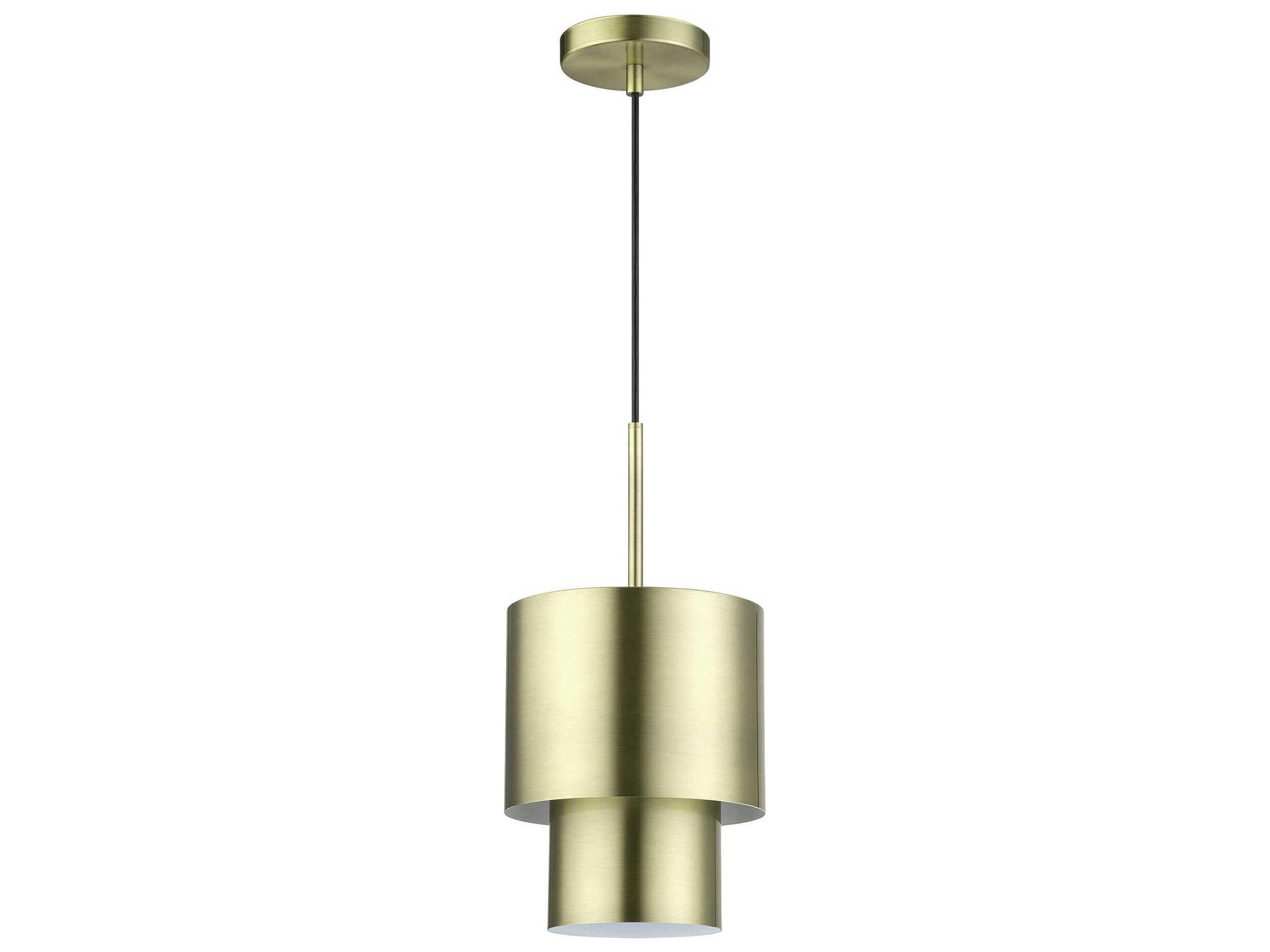 Zolana 1-Light Antique Brass Drum Mini Pendant