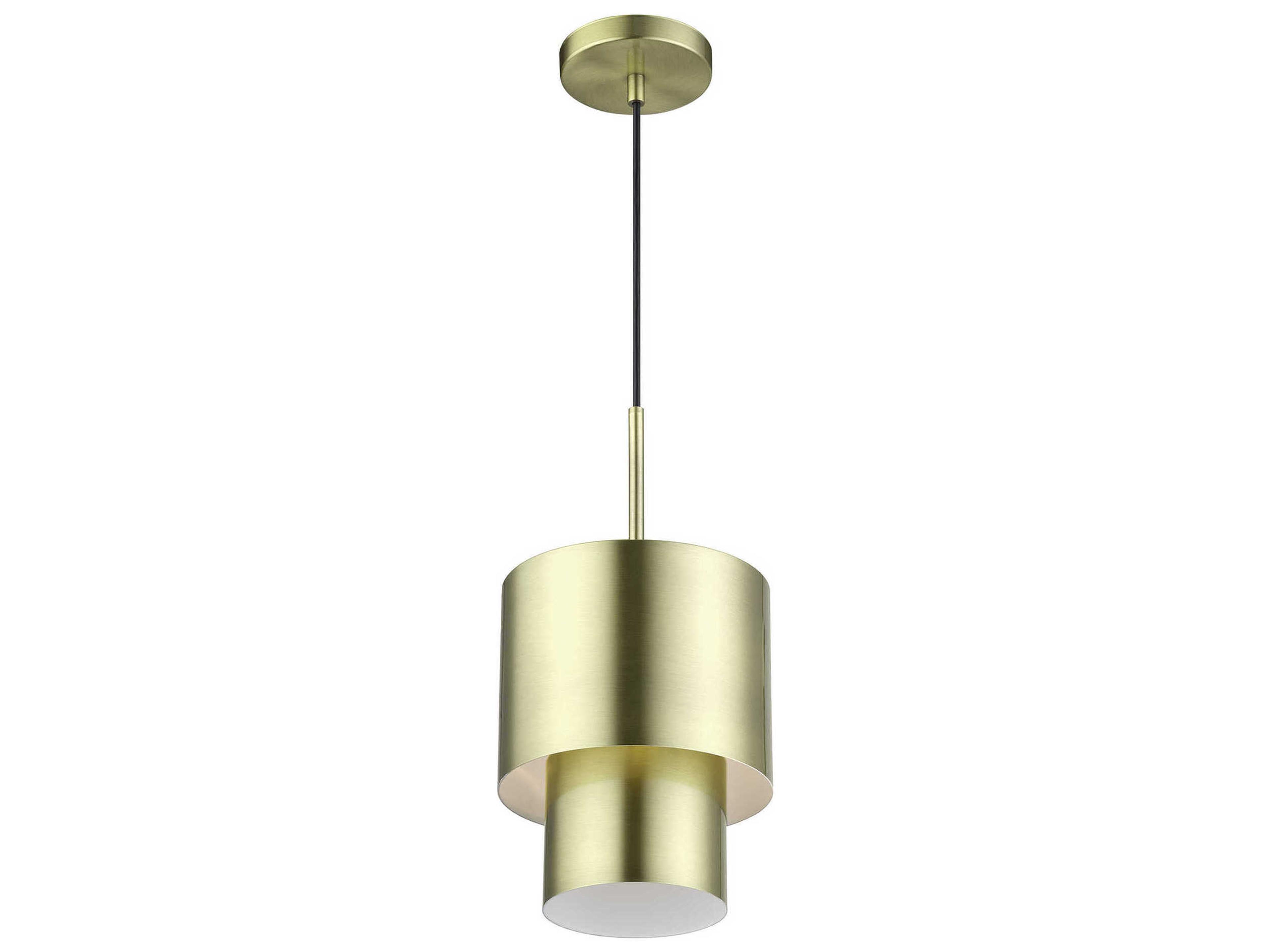 Livex Lighting Zolana 1-Light Antique Brass Drum Mini Pendant
