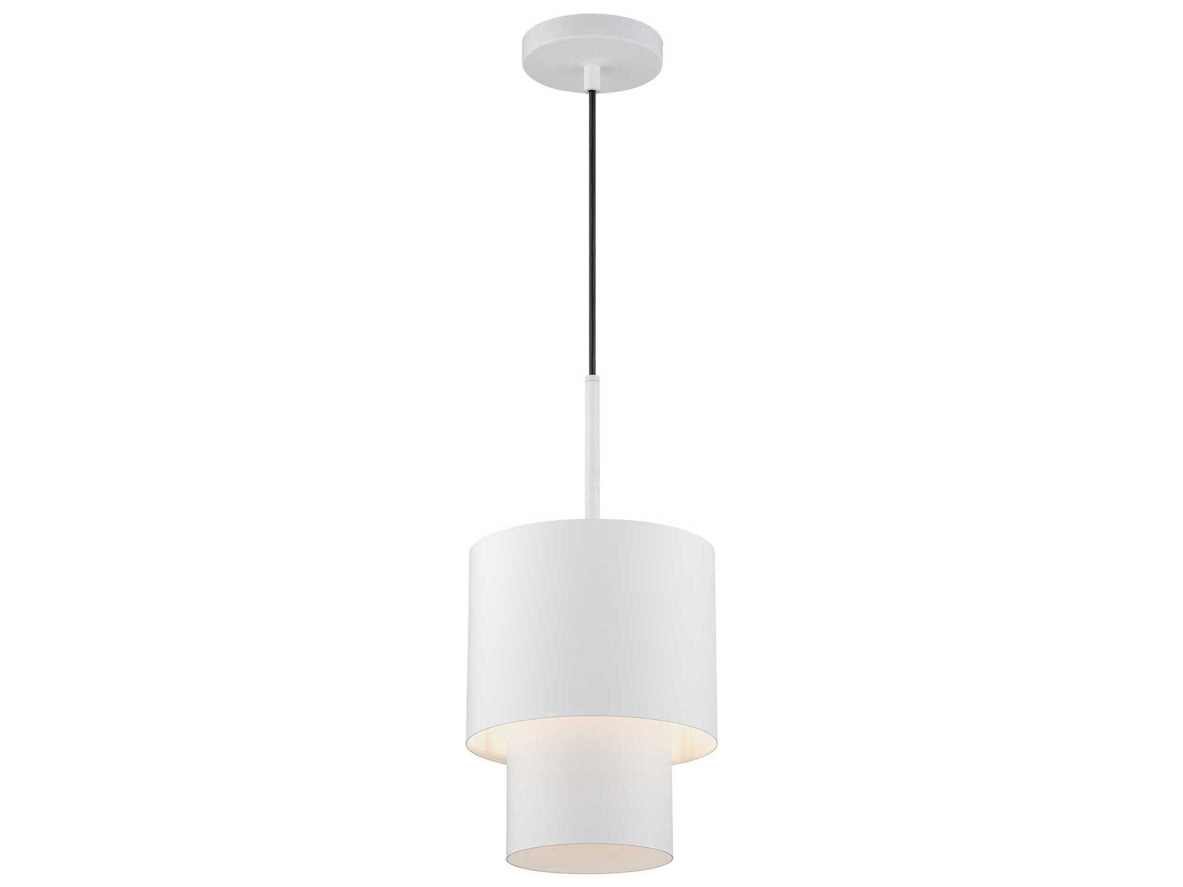 Livex Lighting Zolana 1-Light White Drum Mini Pendant
