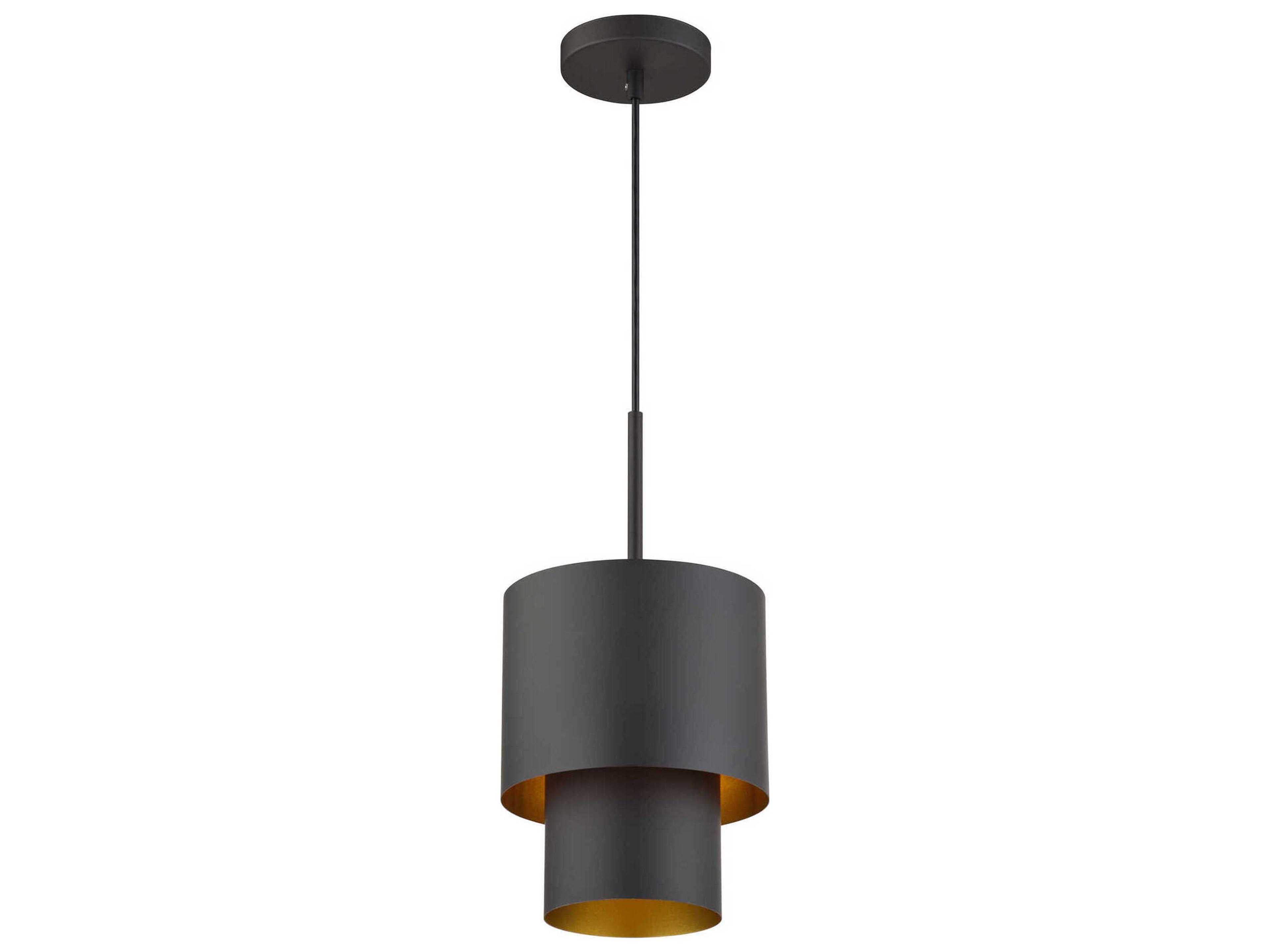 Livex Lighting Zolana 1-Light Bronze Black Drum Mini Pendant