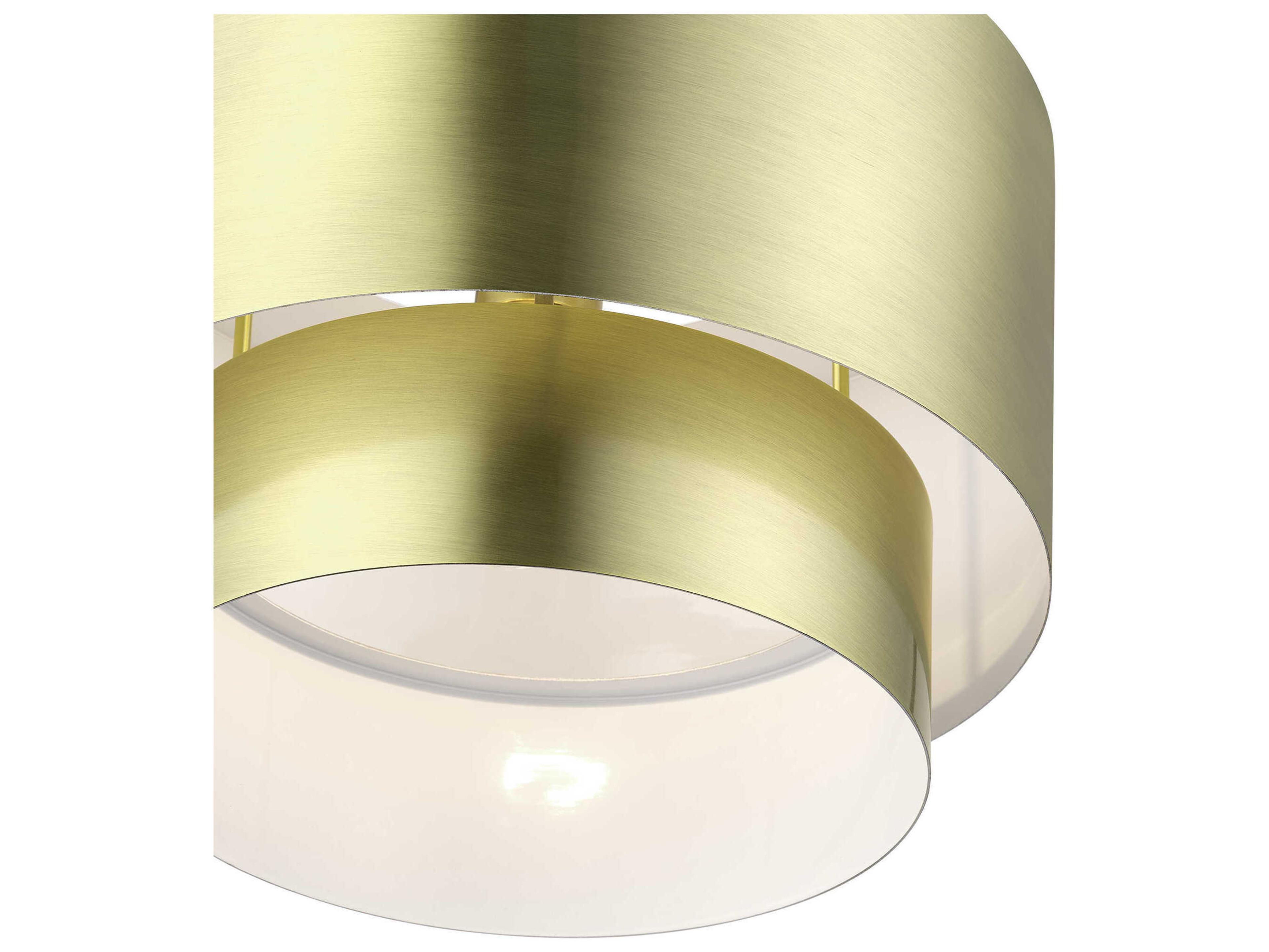 Livex Lighting Zolana 1-Light Antique Brass Gray Drum Mini Pendant