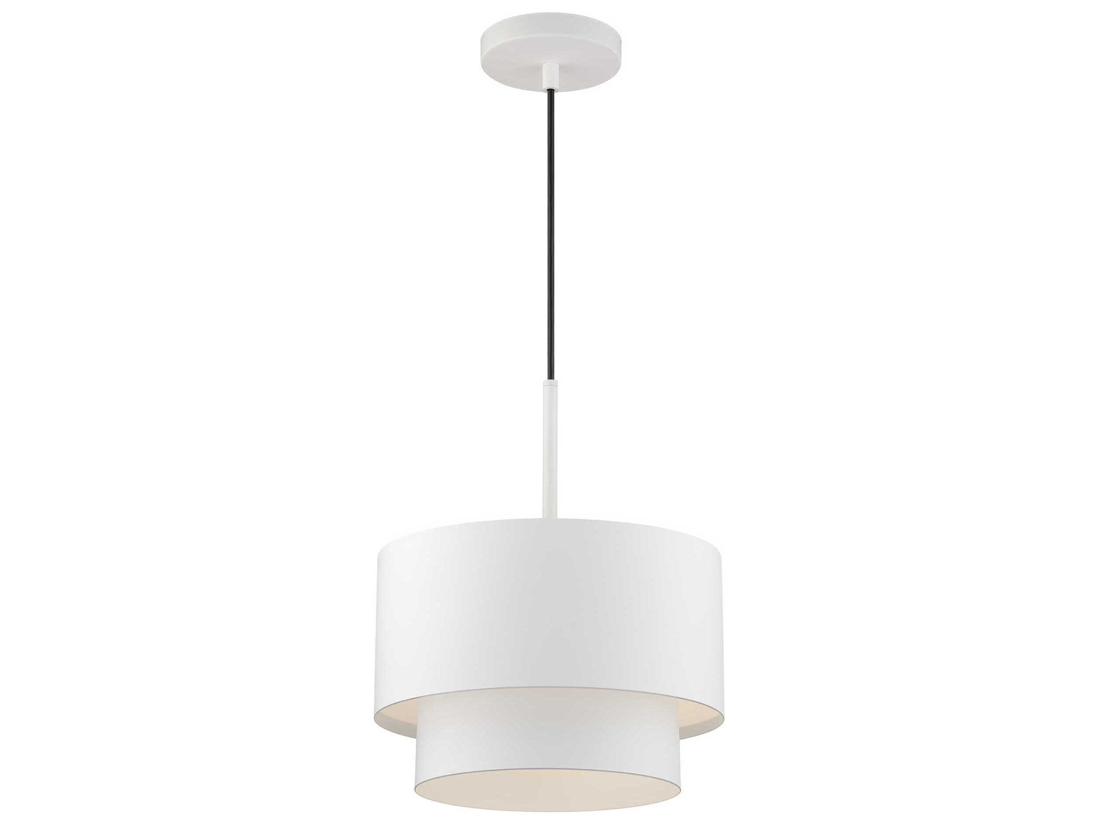 Livex Lighting Zolana 1-Light White Drum Mini Pendant