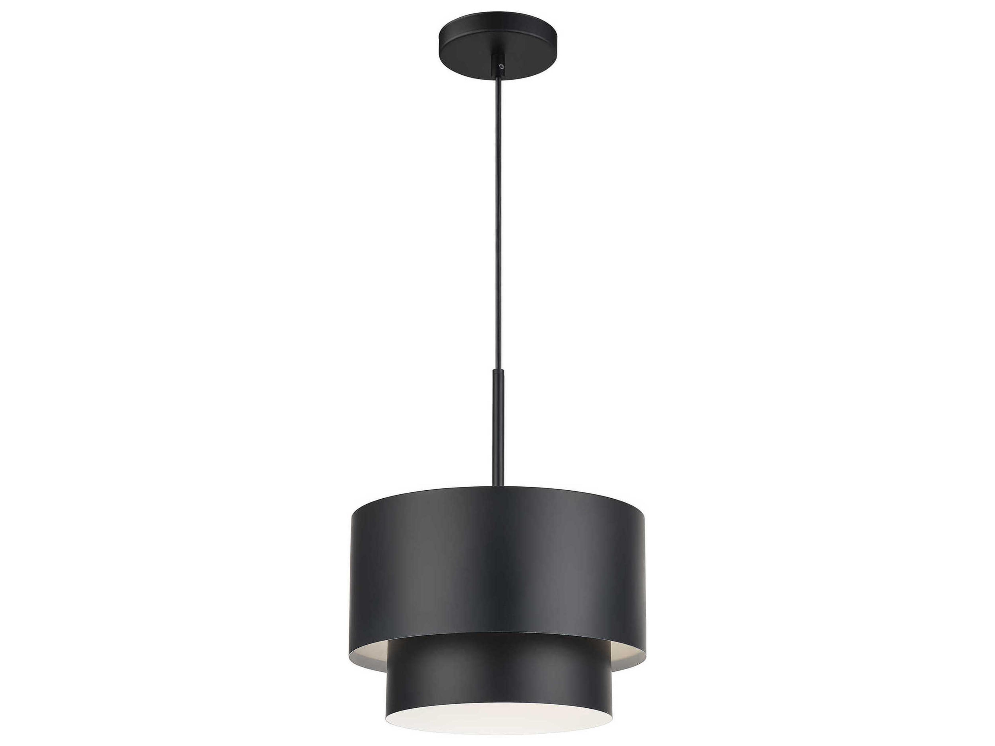 Livex Lighting Zolana 1-Light Black Drum Mini Pendant