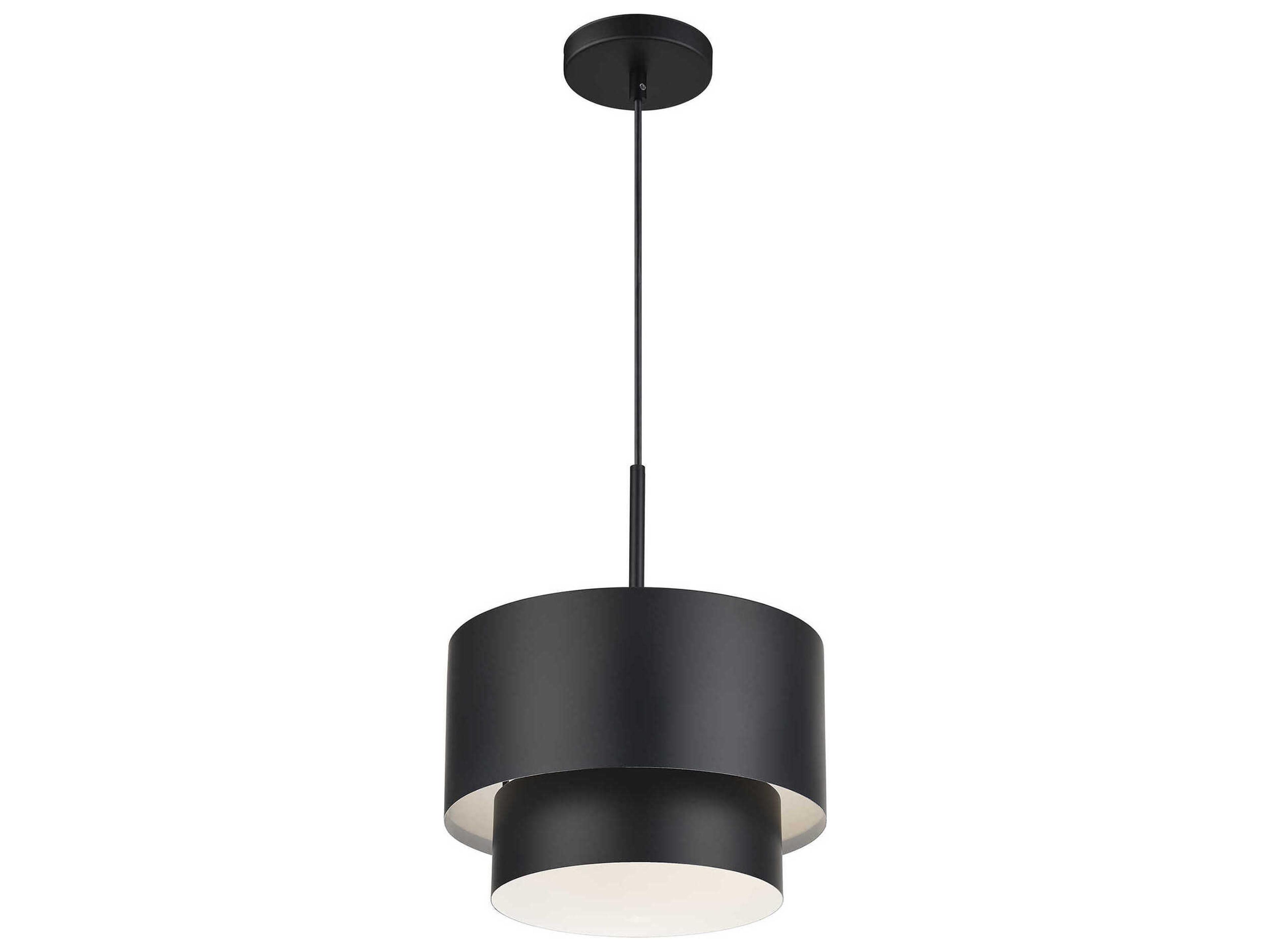 Livex Lighting Zolana 1-Light Black Drum Mini Pendant