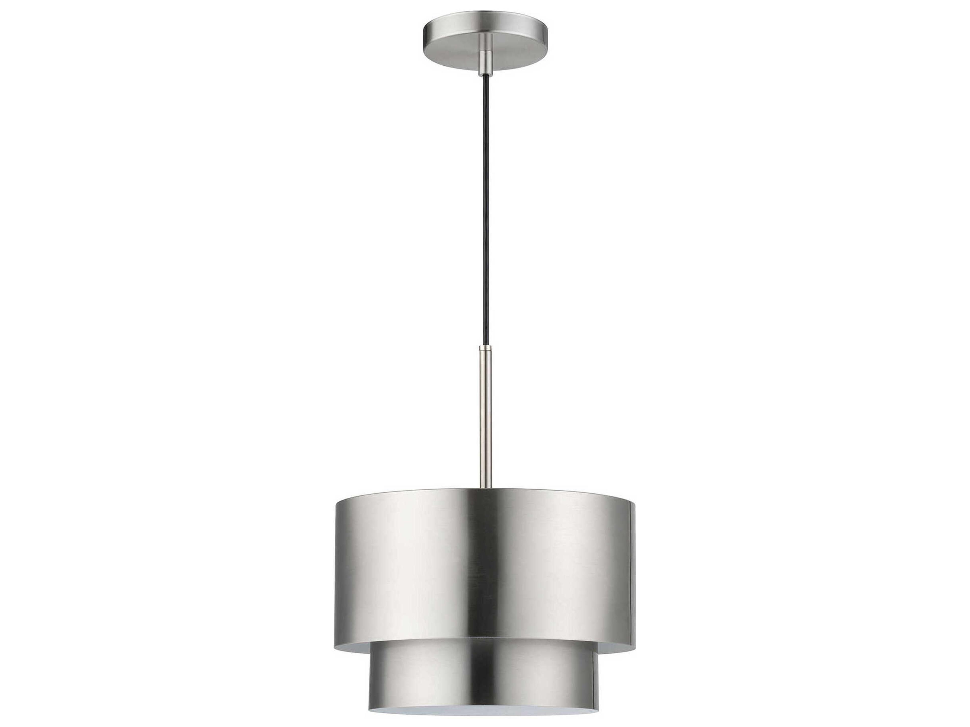 Zolana 1-Light Brushed Nickel Drum Mini Pendant