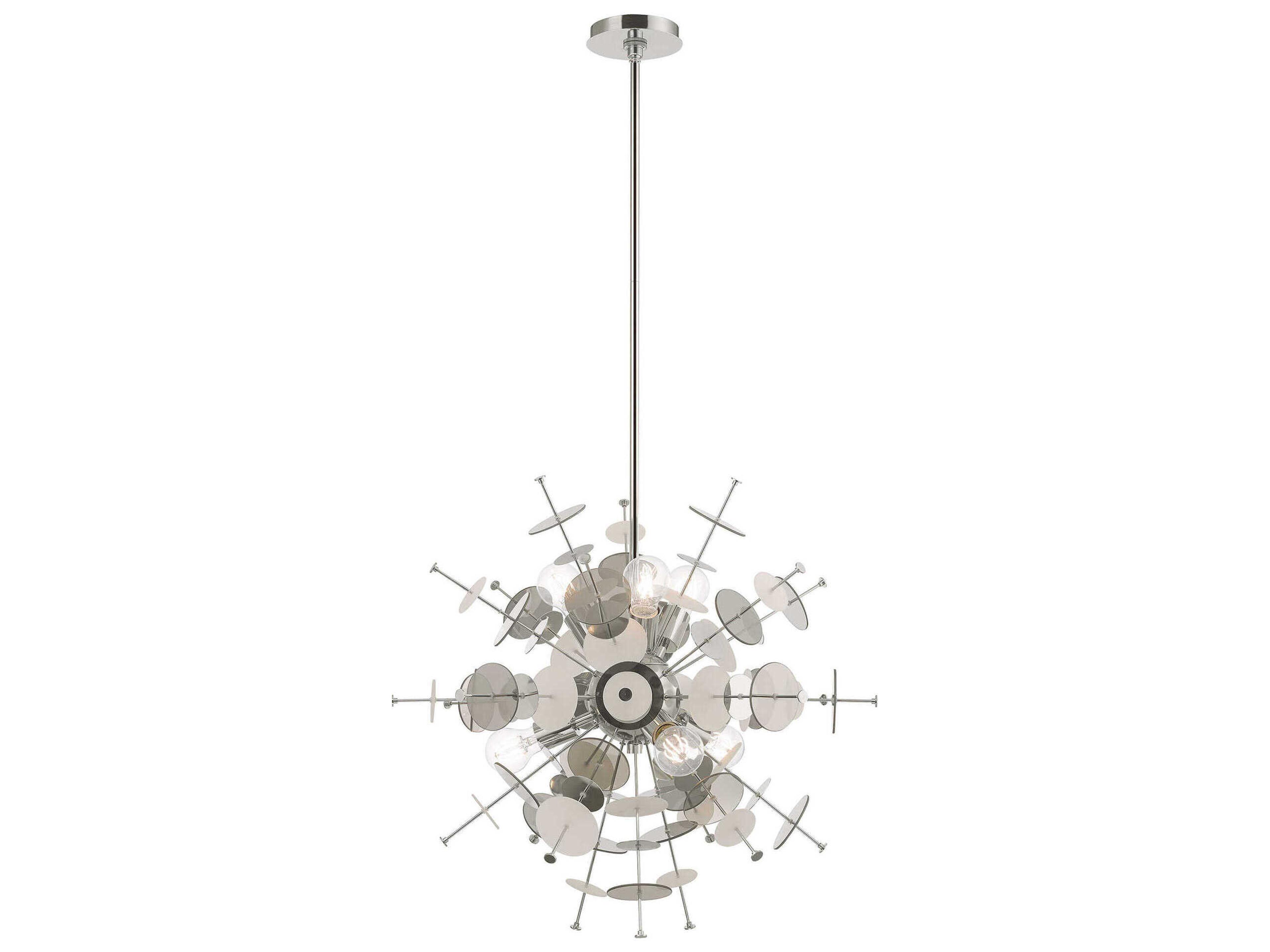 Circulo 6-Light Polished Chrome Glass Pendant