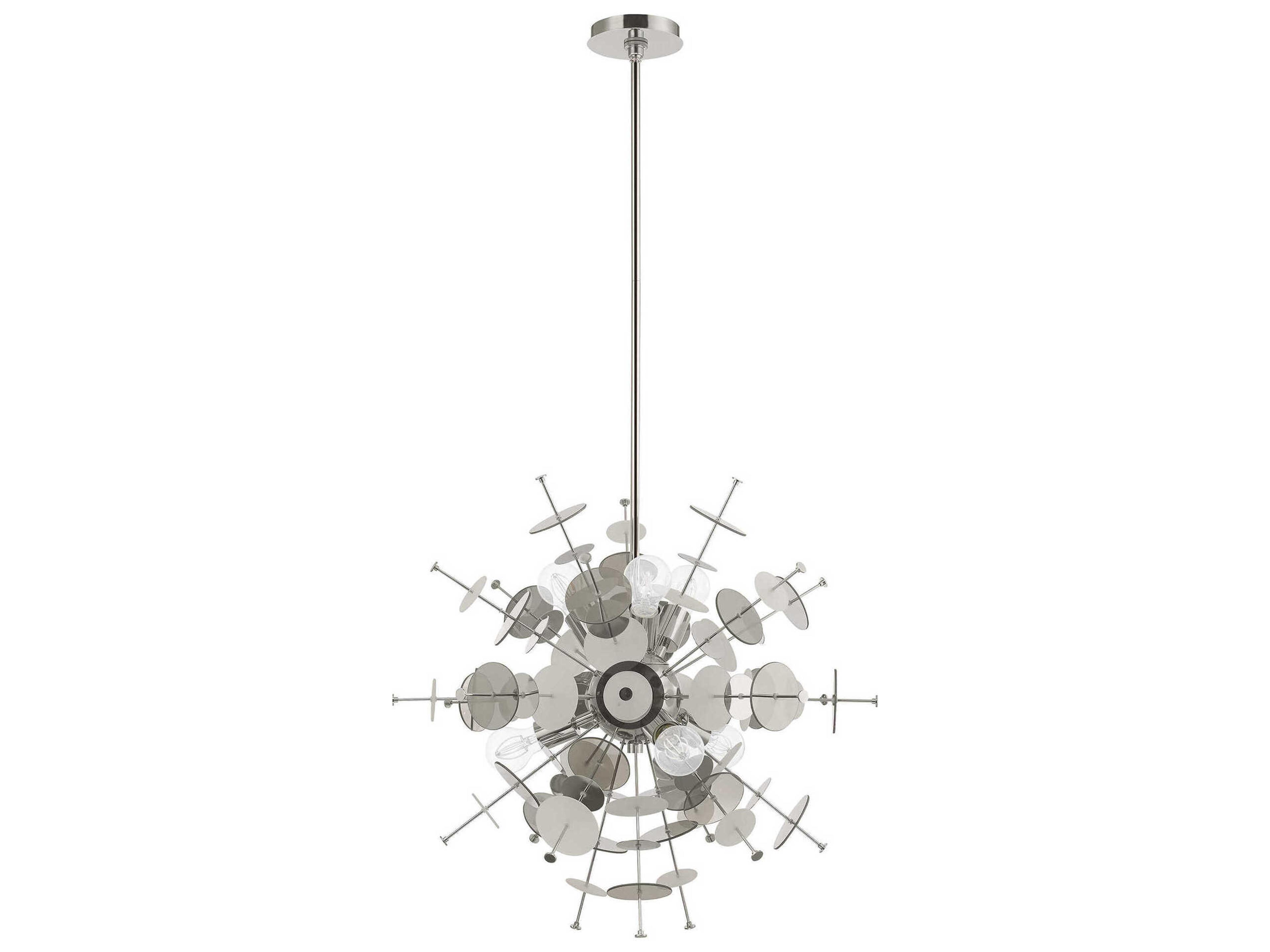 Livex Lighting Circulo 6-Light Polished Chrome Glass Pendant