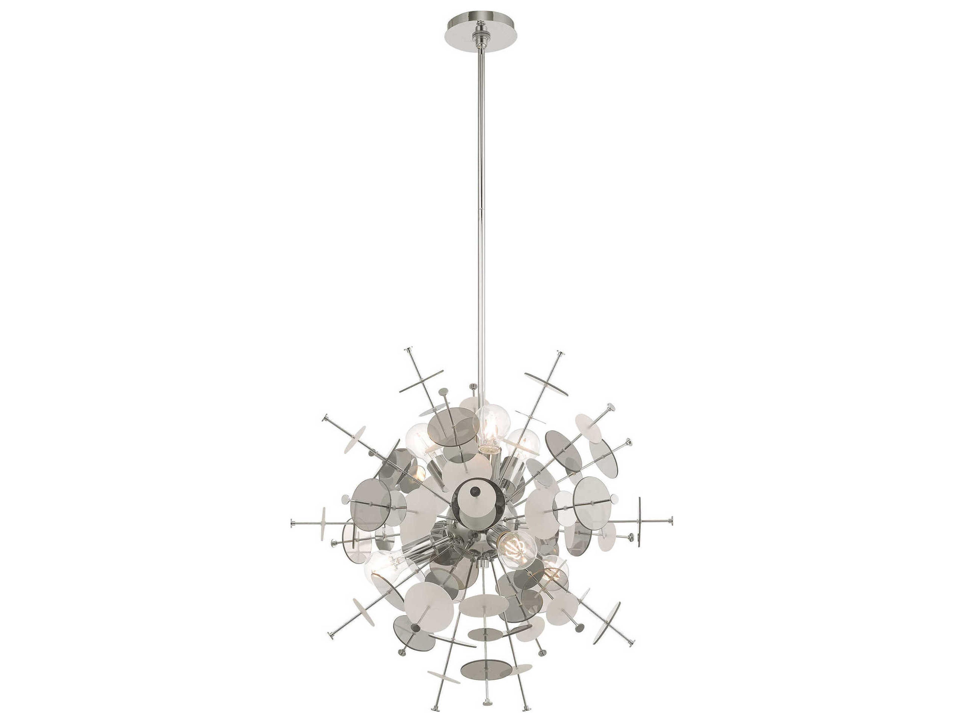 Livex Lighting Circulo 6-Light Polished Chrome Glass Pendant