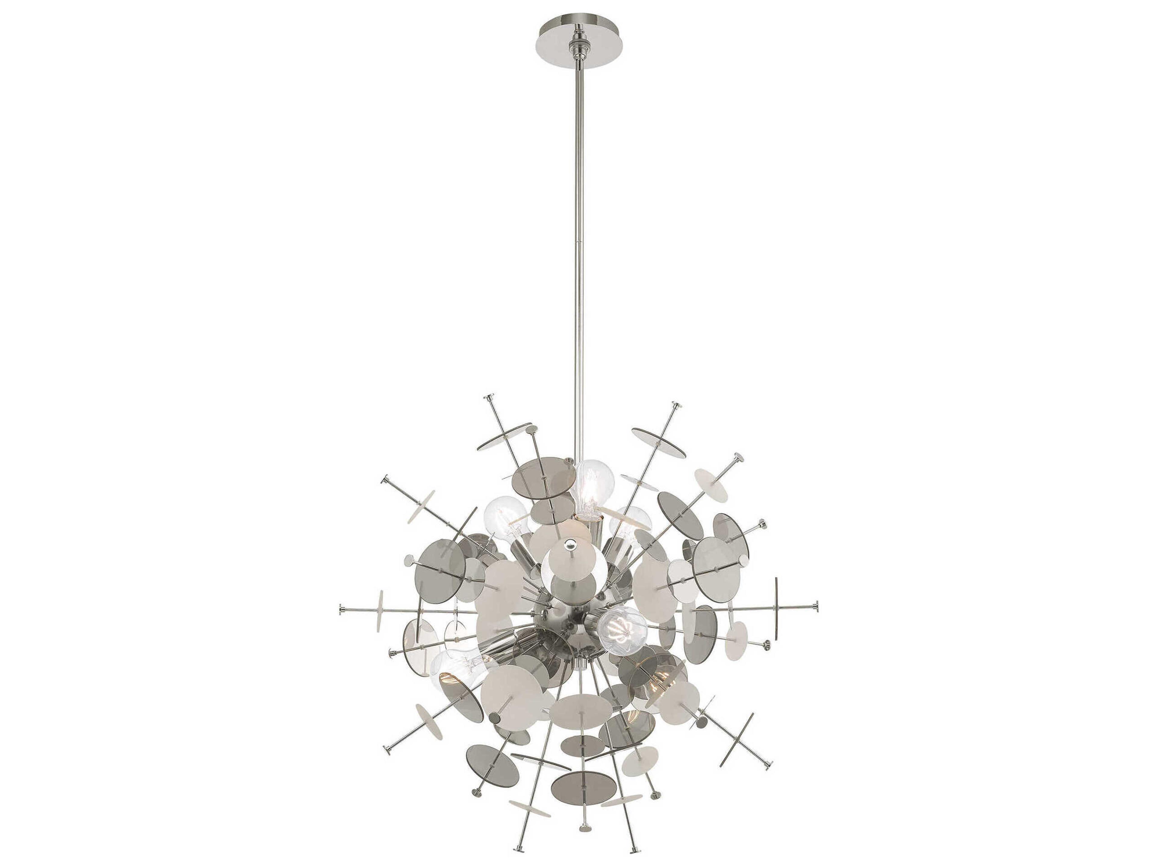 Livex Lighting Circulo 6-Light Polished Chrome Glass Pendant