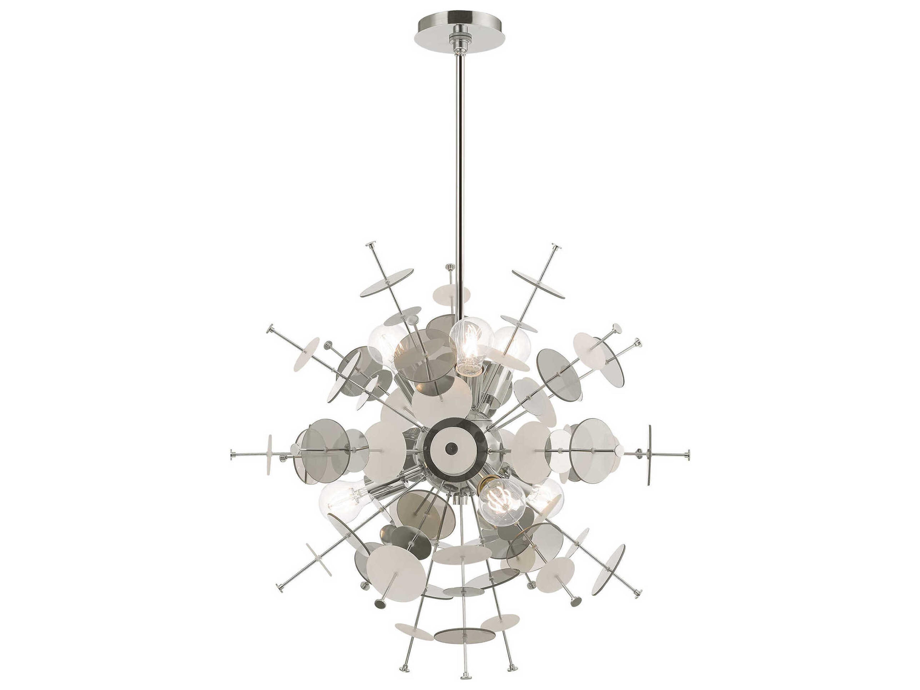 Livex Lighting Circulo 6-Light Polished Chrome Glass Pendant