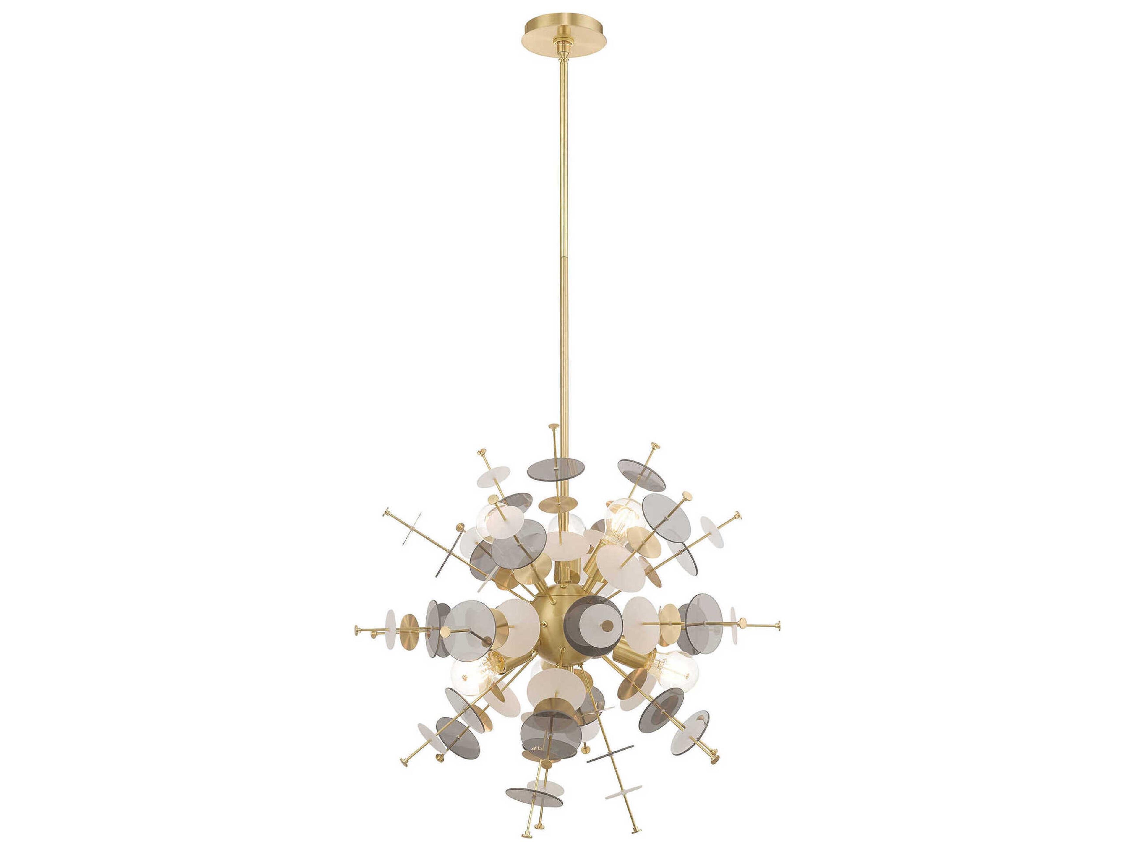 Circulo 6-Light Satin Brass Glass Pendant