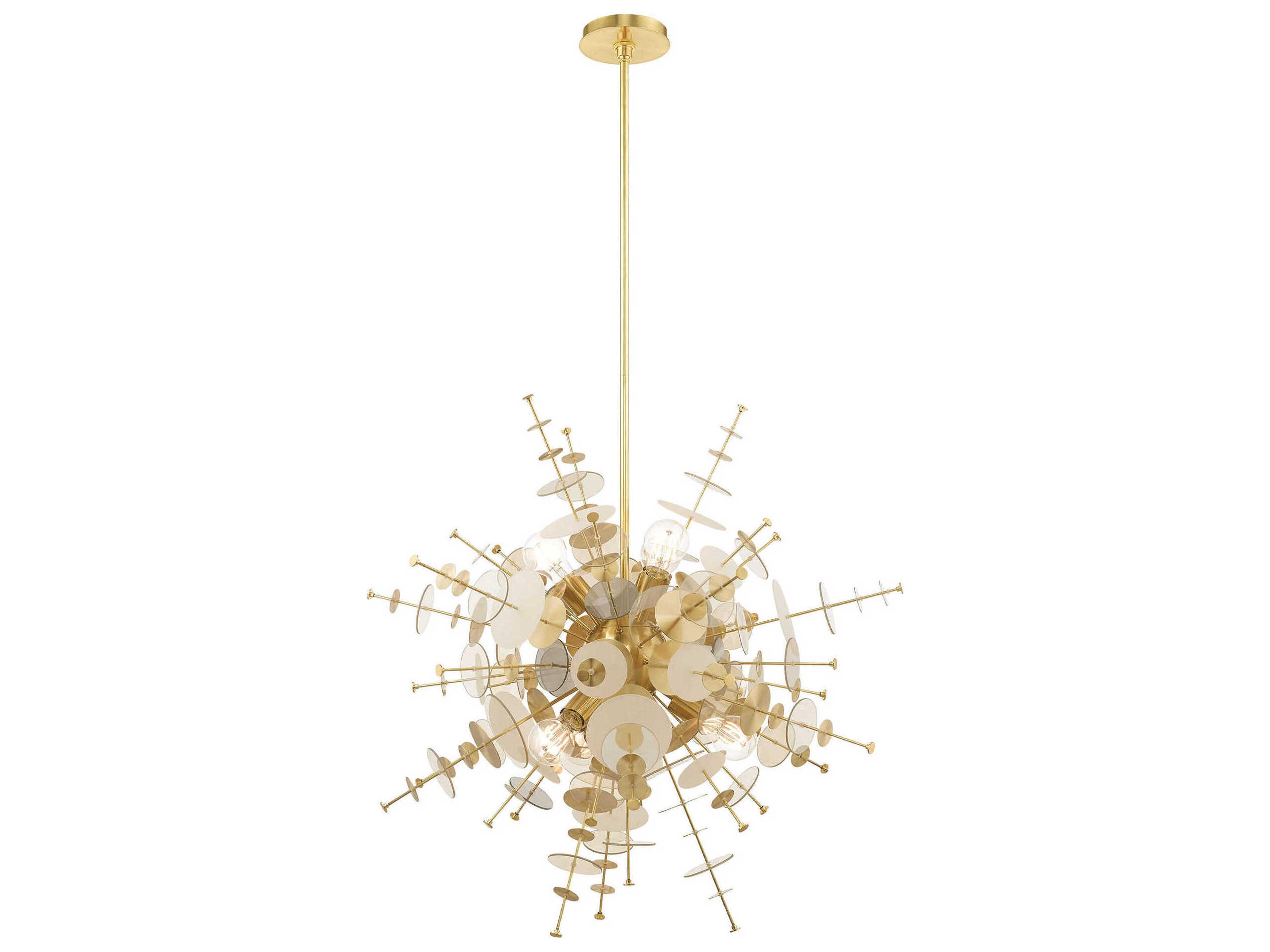 Circulo 6-Light Satin Brass Glass Pendant