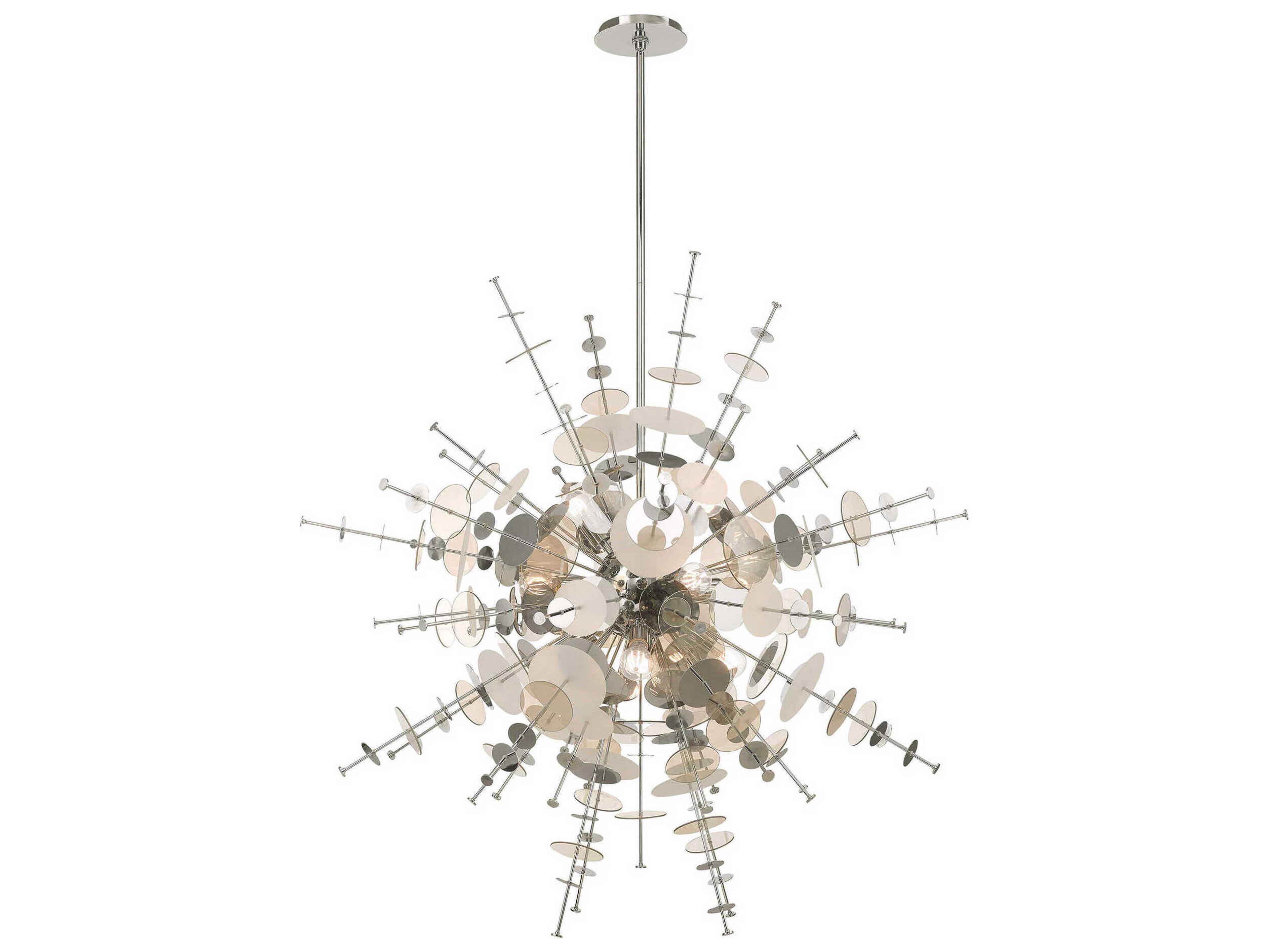 Circulo 12-Light Polished Chrome Glass Pendant
