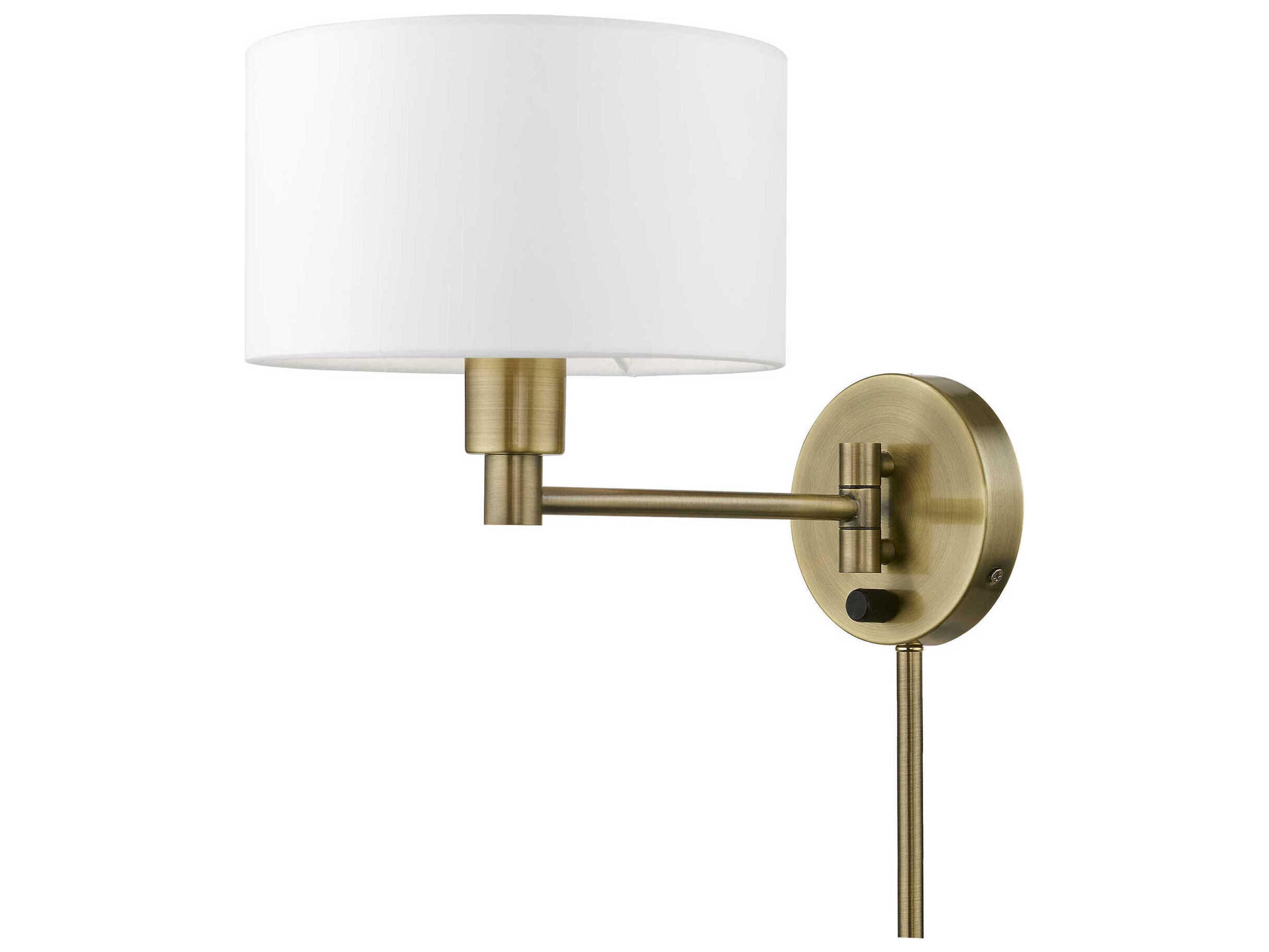 Livex Lighting 1 - Light Swing Arm with Off-White Shade