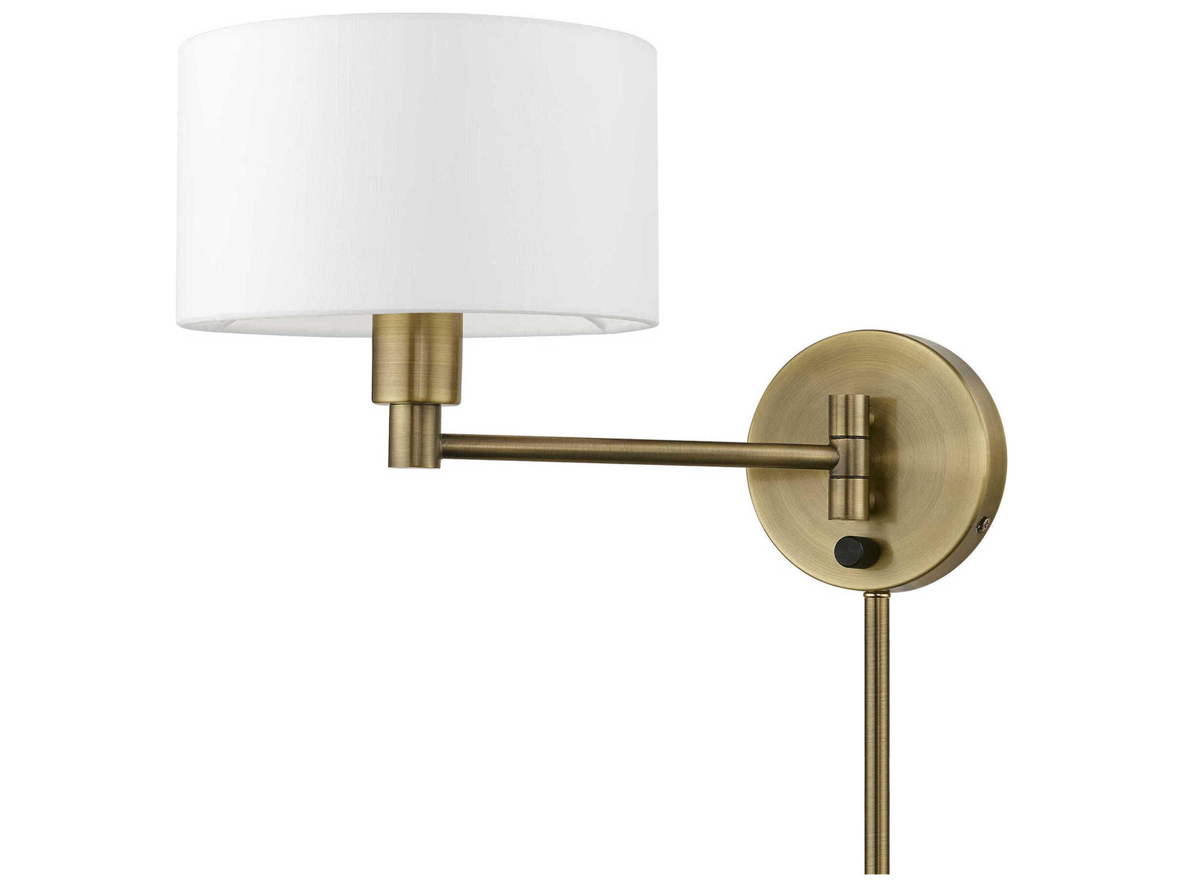 Livex Lighting 1 - Light Swing Arm with Off-White Shade