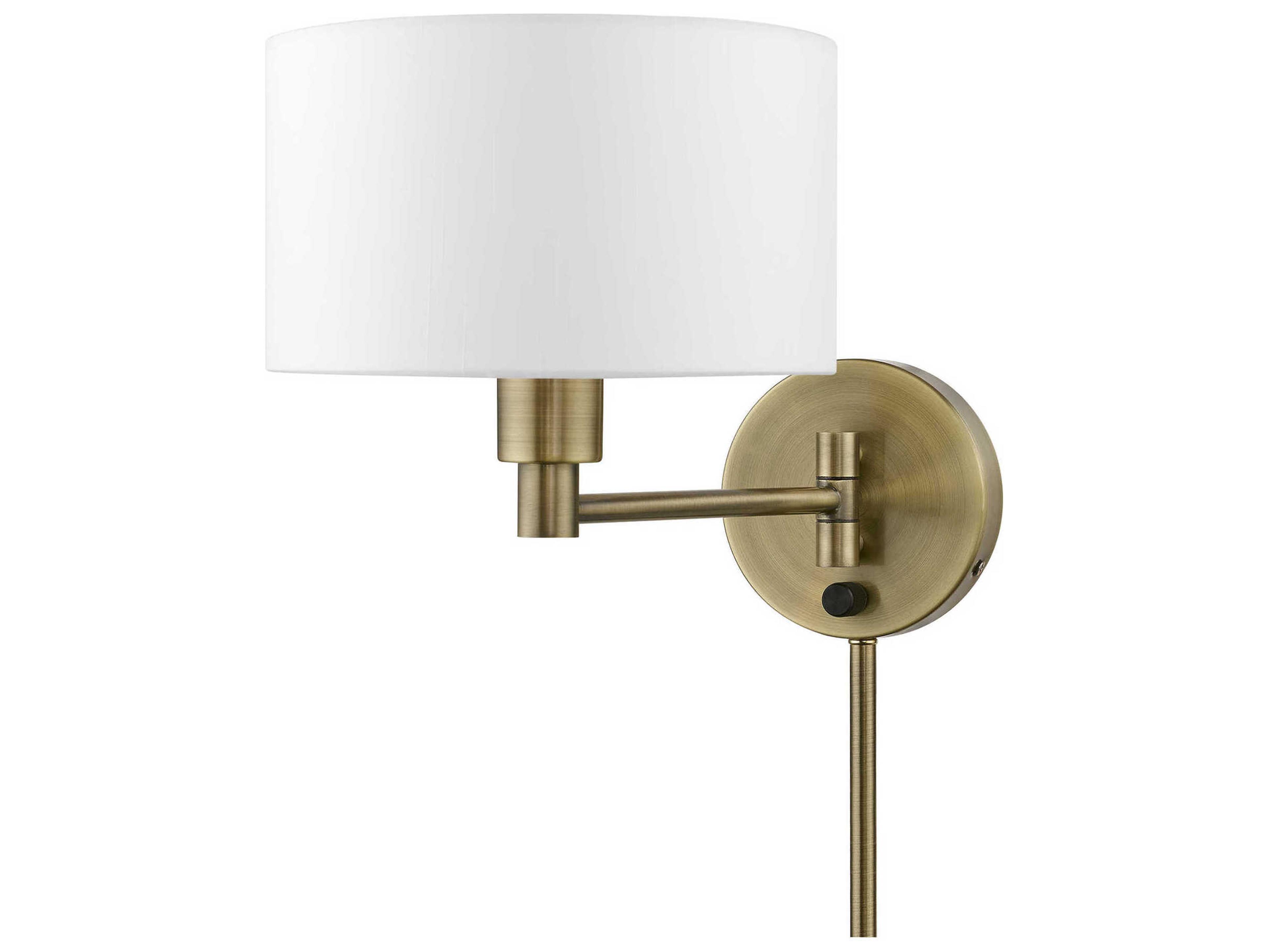 Livex Lighting 1 - Light Swing Arm with Off-White Shade
