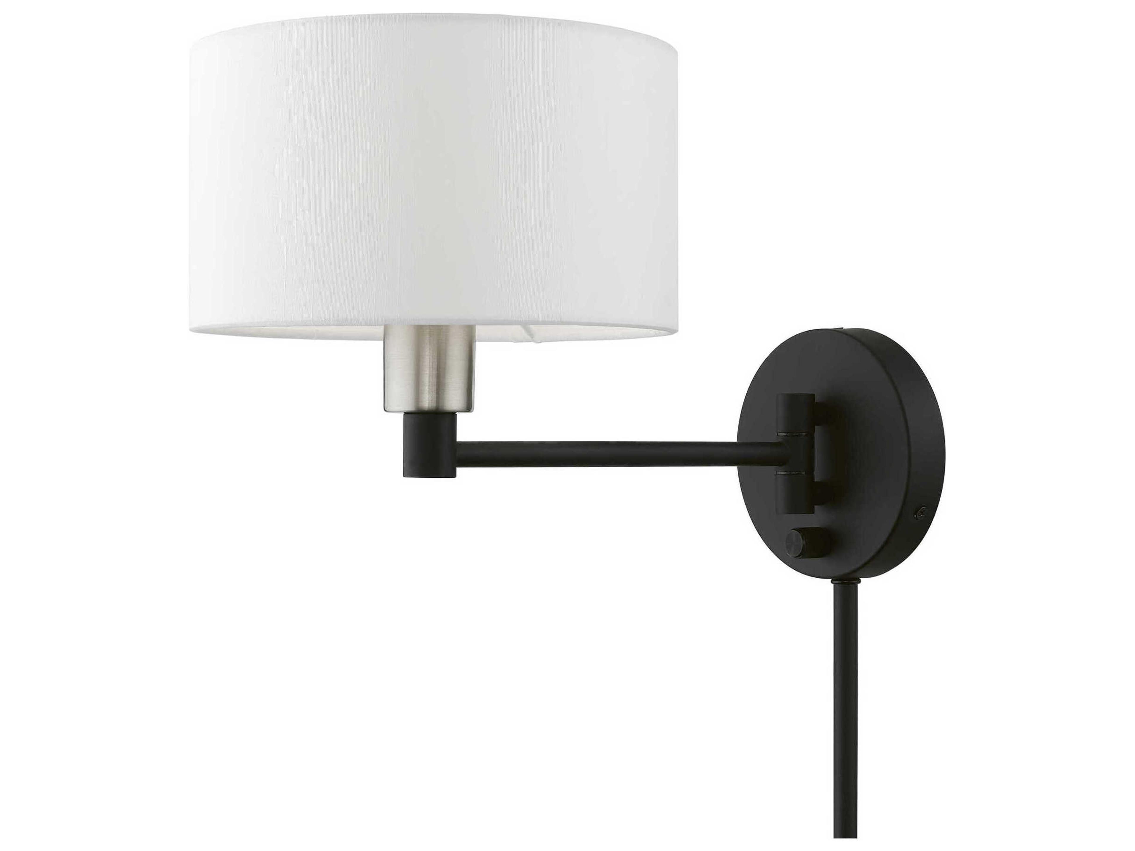 Livex Lighting 1 - Light Swing Arm with Off-White Shade