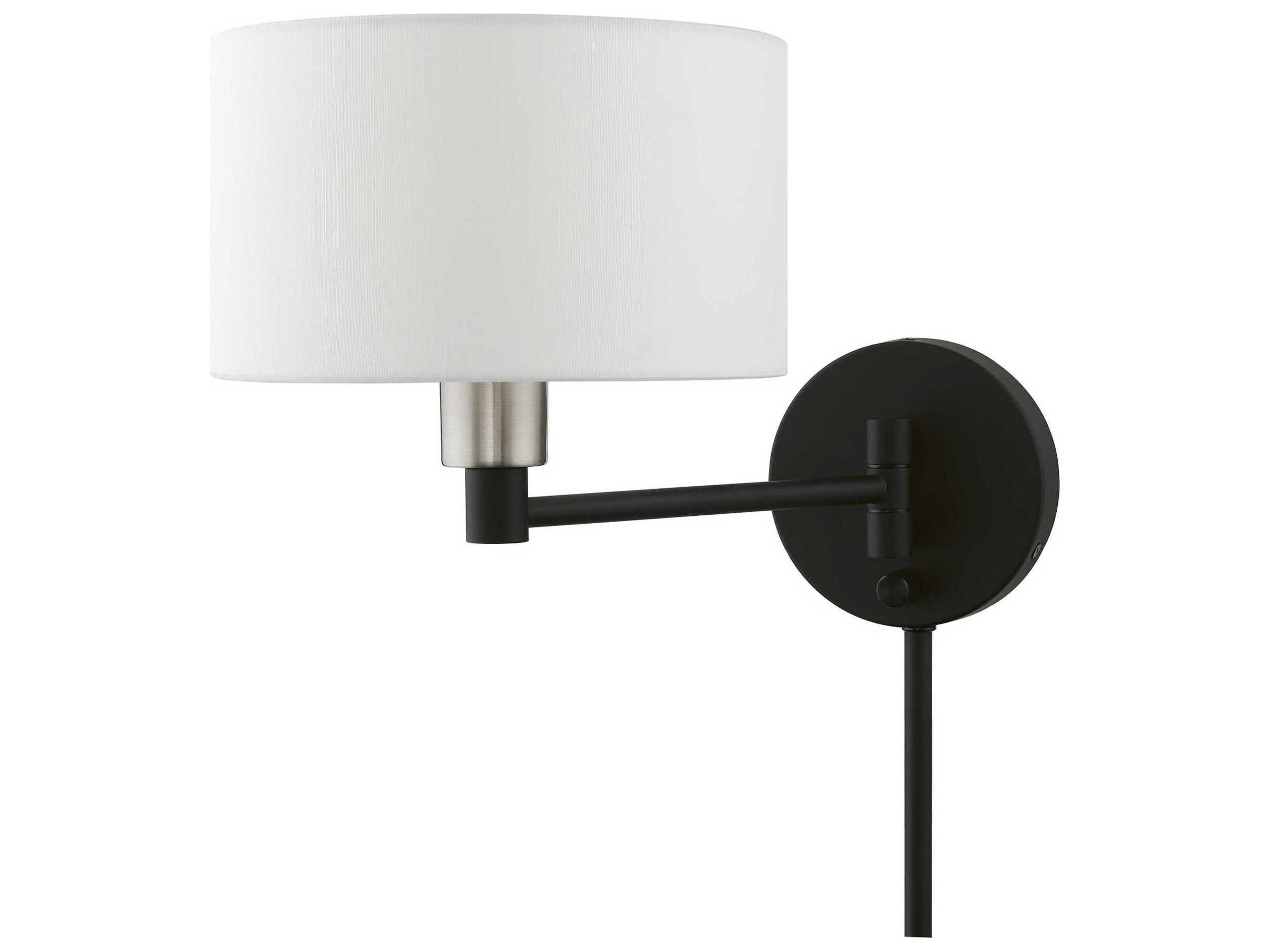 Livex Lighting 1 - Light Swing Arm with Off-White Shade