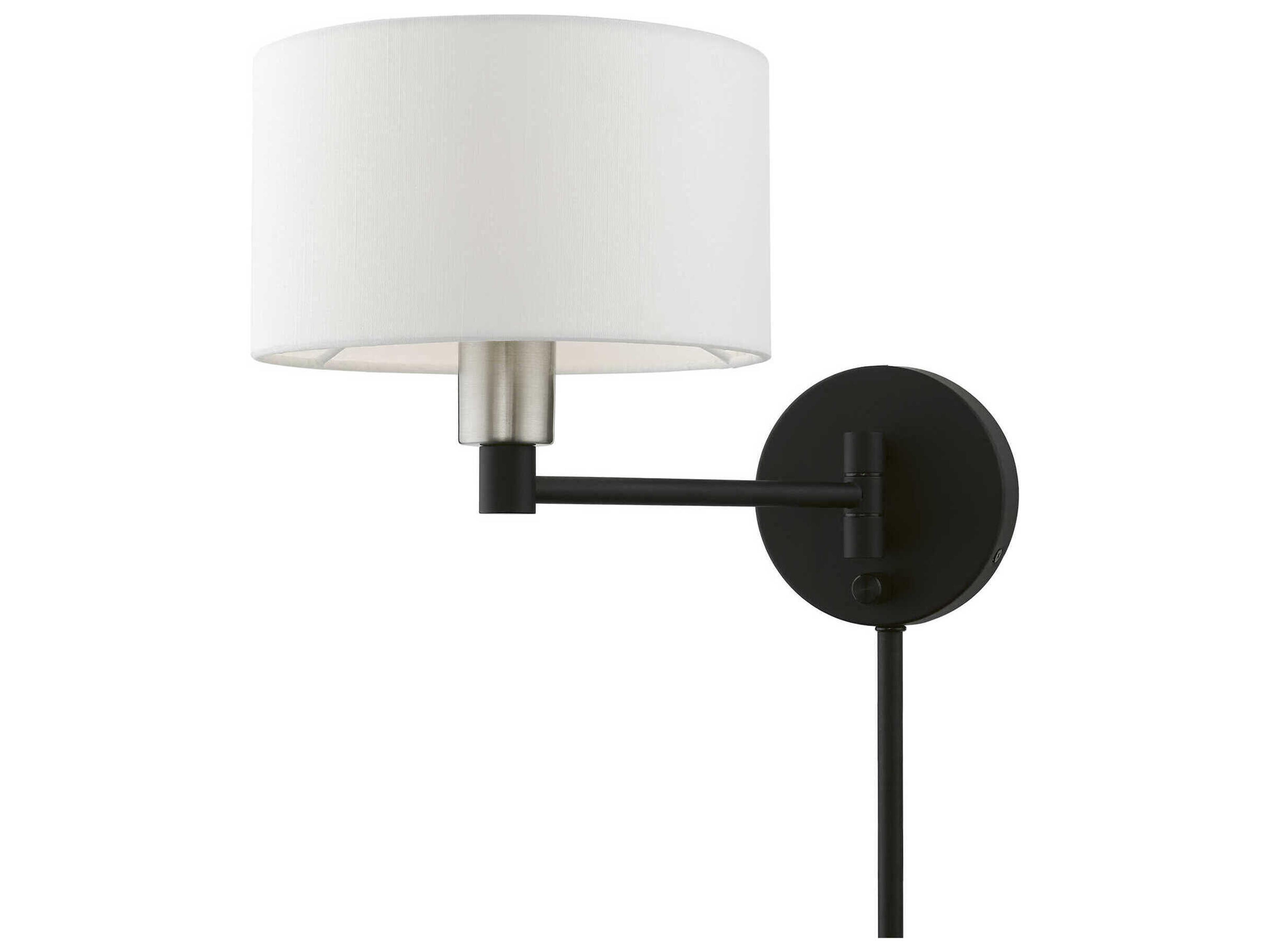 Livex Lighting 1 - Light Swing Arm with Off-White Shade