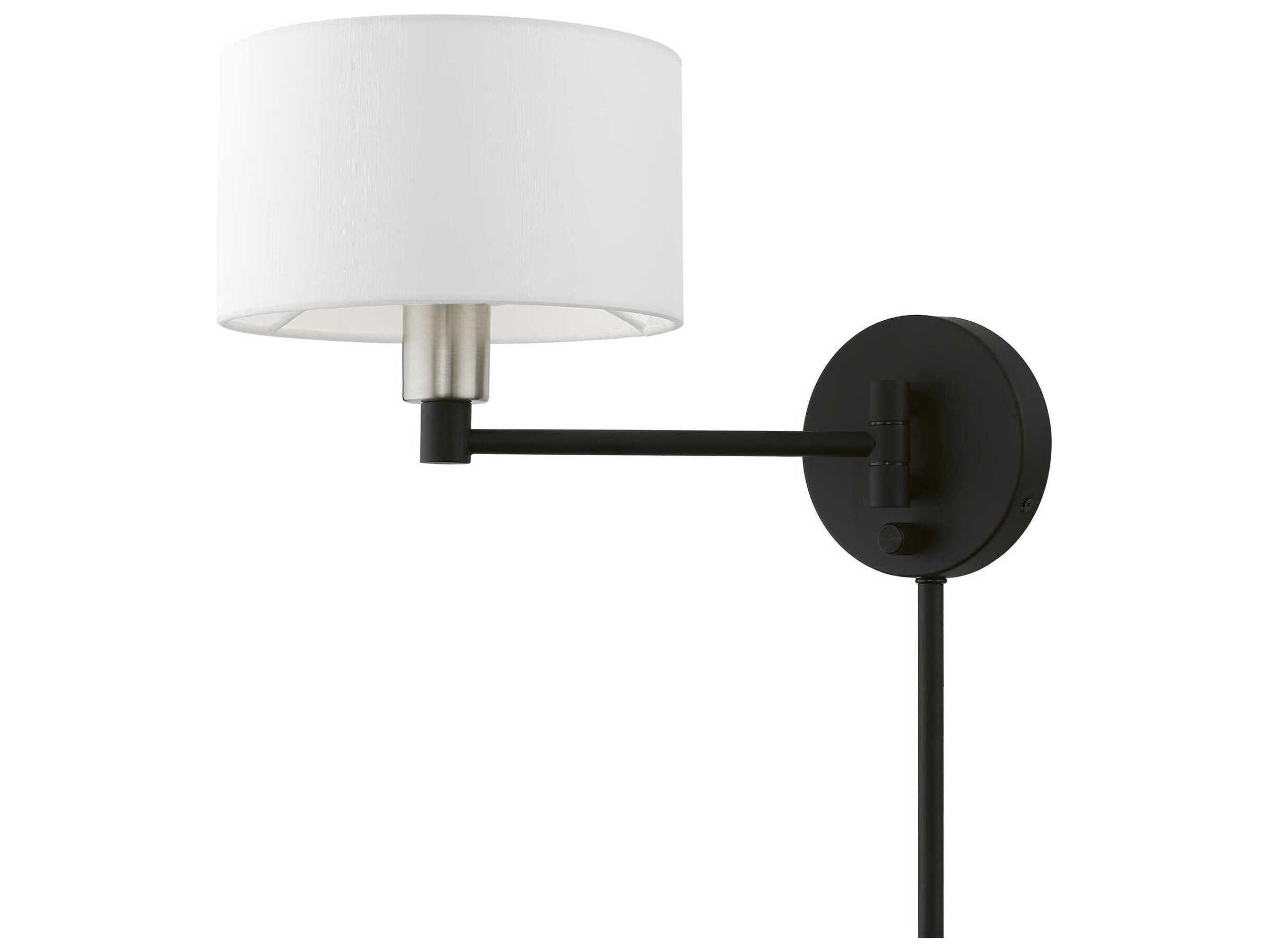 Livex Lighting 1 - Light Swing Arm with Off-White Shade