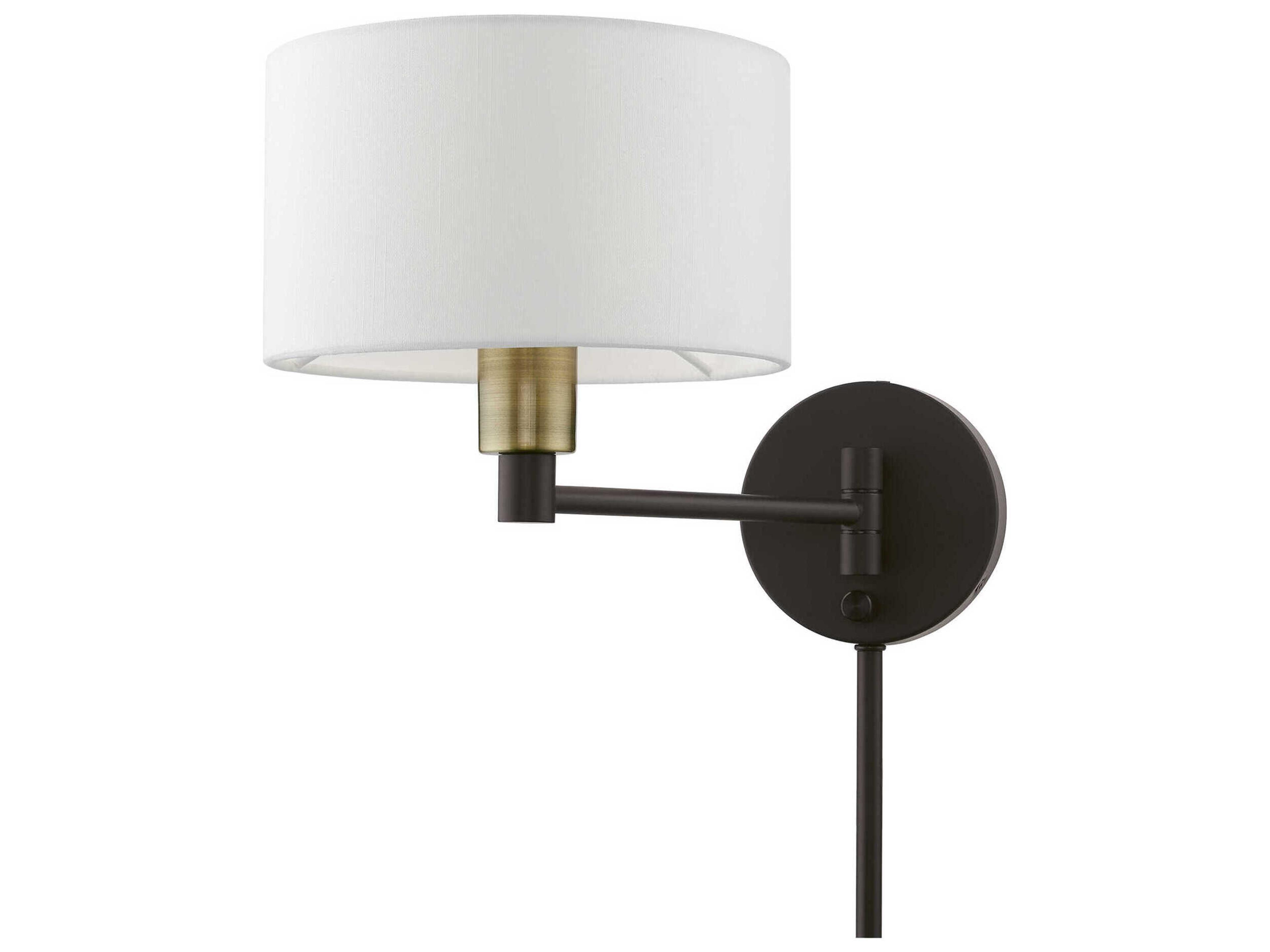 Livex Lighting 1 - Light Swing Arm with Off-White Shade