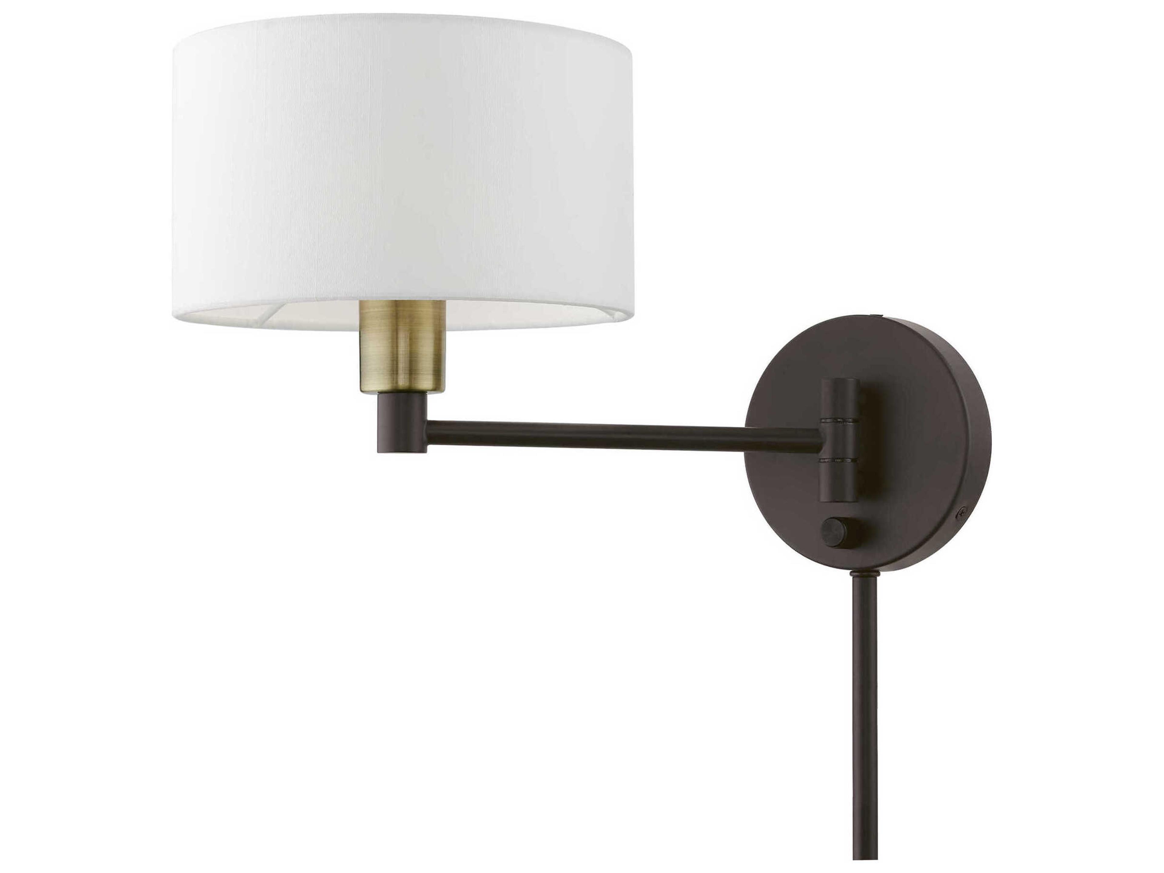 Livex Lighting 1 - Light Swing Arm with Off-White Shade