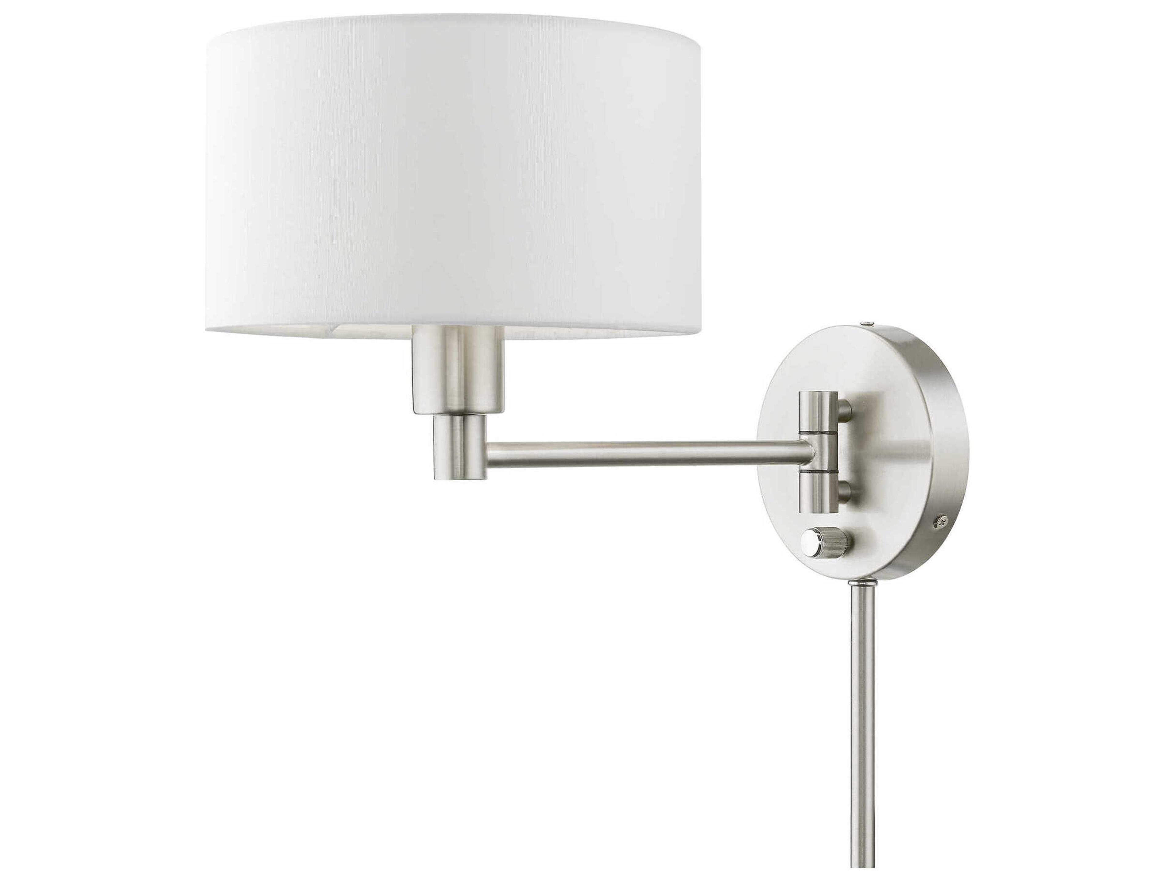 1 - Light Swing Arm with Off-White Shade