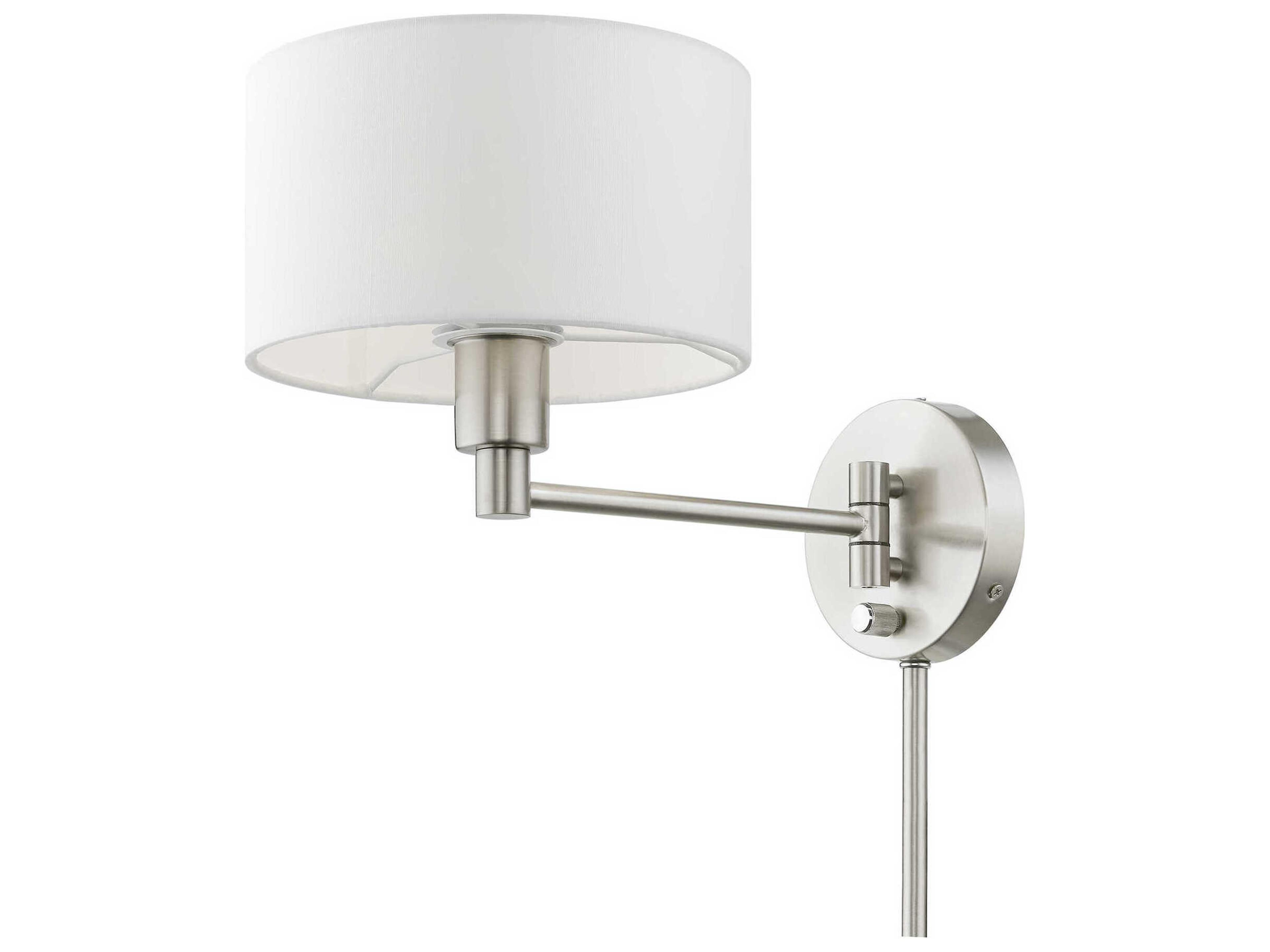 Livex Lighting 1 - Light Swing Arm with Off-White Shade