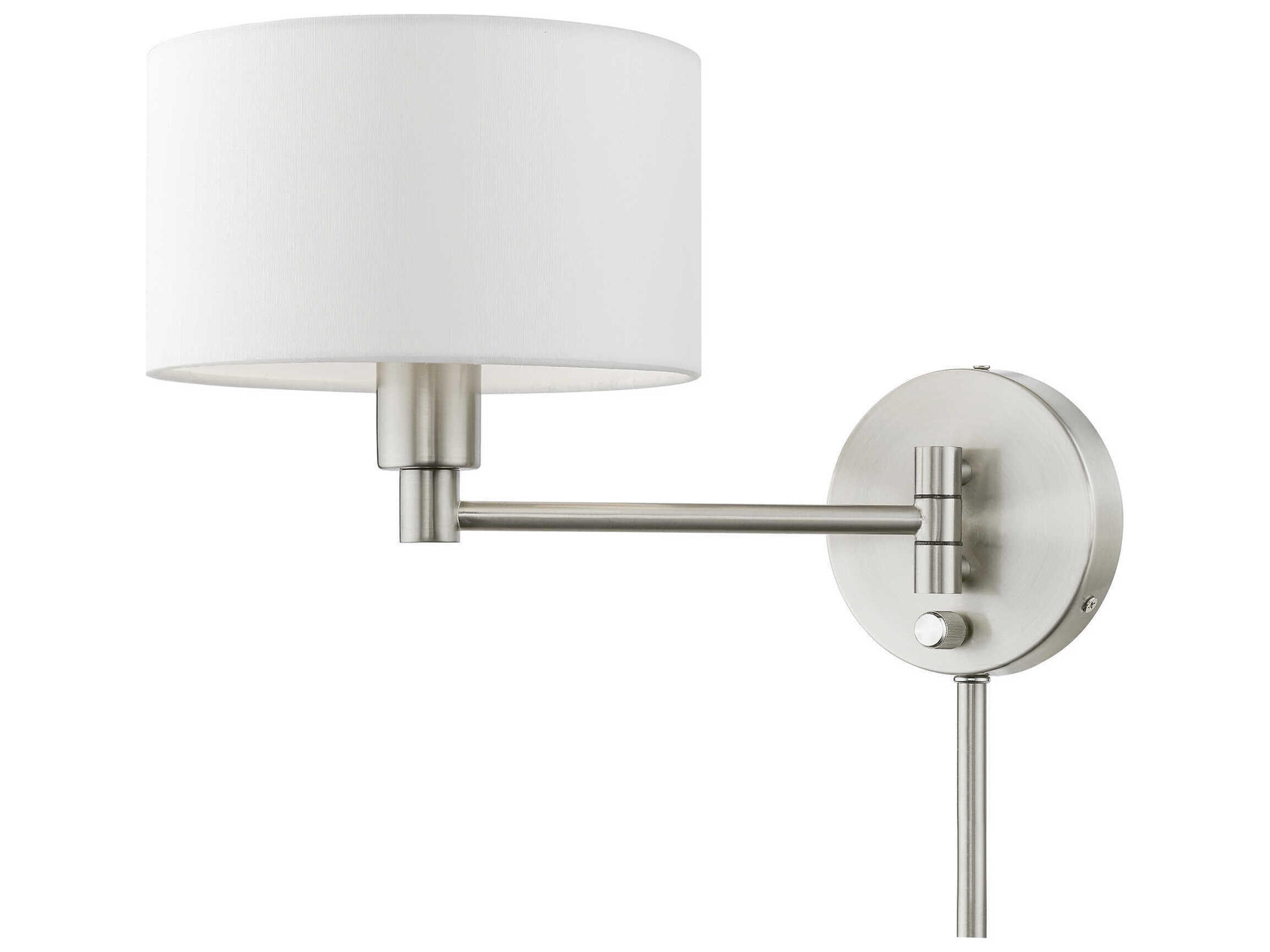Livex Lighting 1 - Light Swing Arm with Off-White Shade