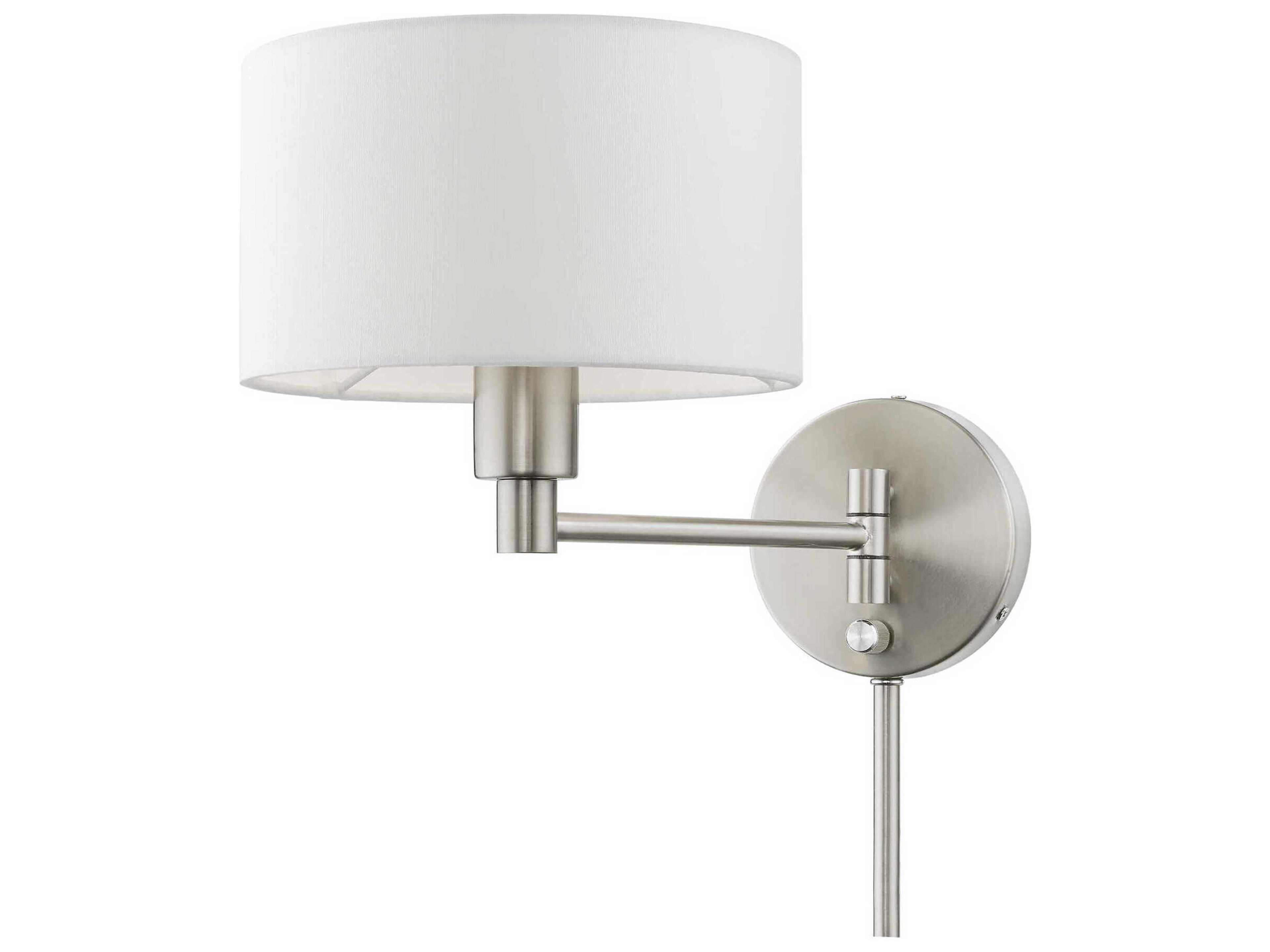 Livex Lighting 1 - Light Swing Arm with Off-White Shade