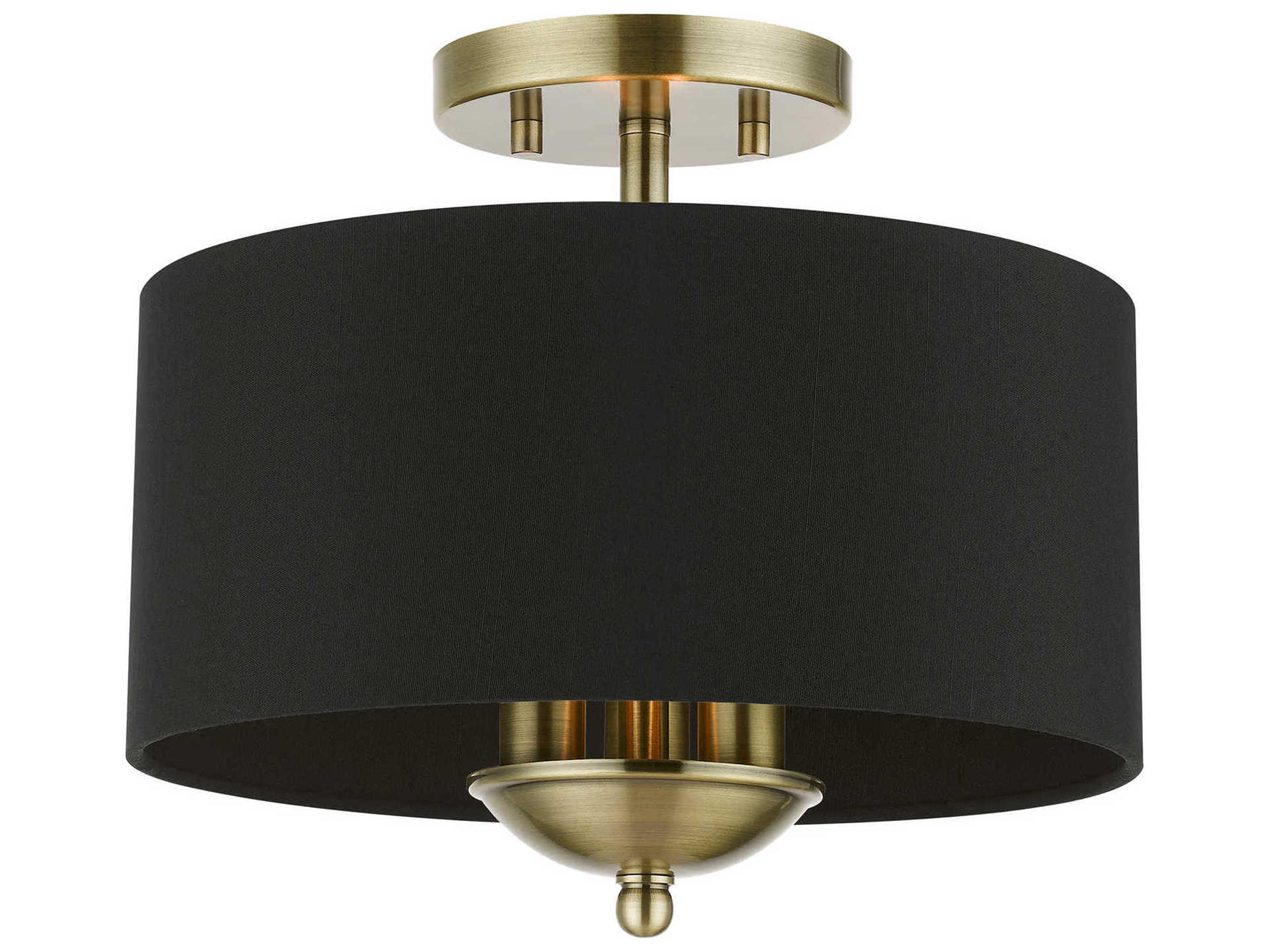 Huntington 3-Light Antique Brass Drum Semi Flush Mount