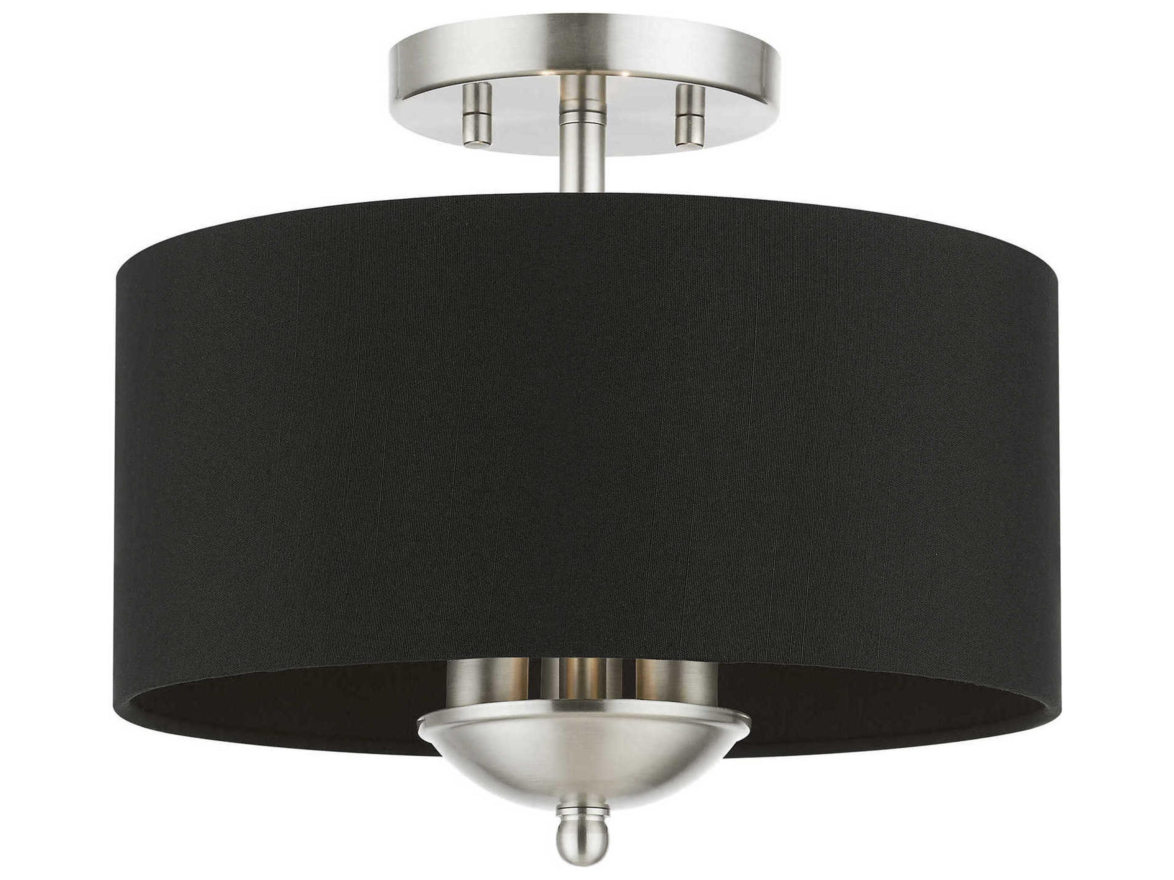 Huntington 3-Light Brushed Nickel Drum Semi Flush Mount
