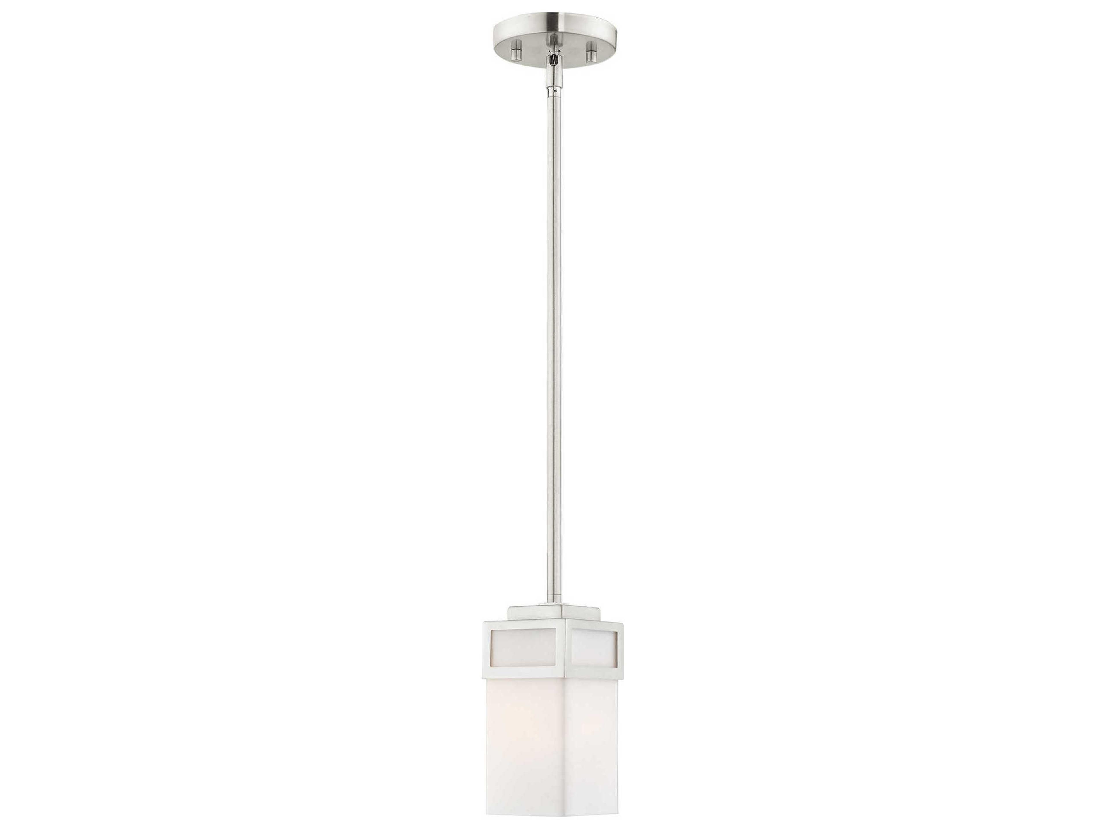 Harding 1-Light Brushed Nickel Glass Cylinder Mini Pendant