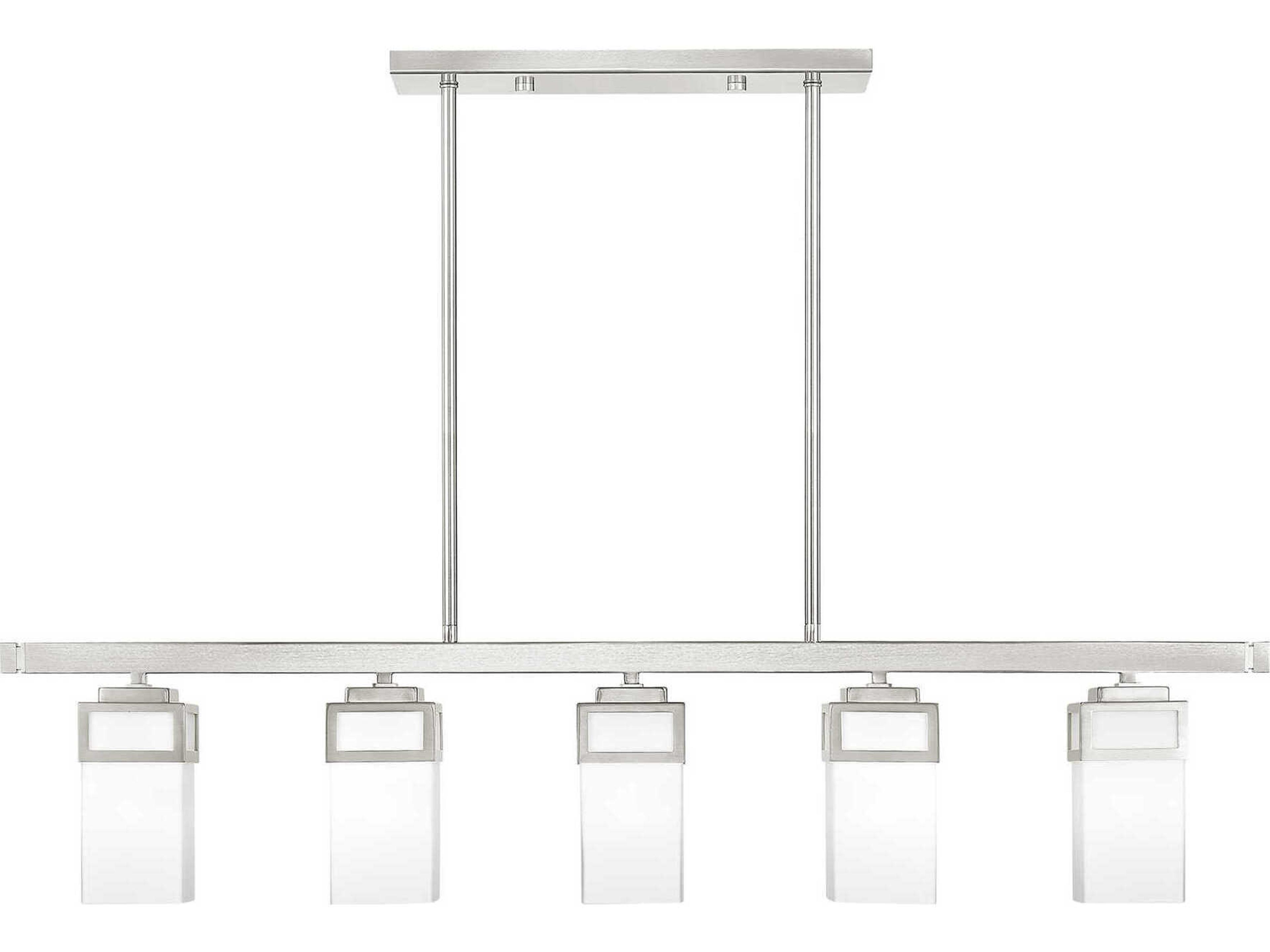 Livex Lighting Harding 5-Light Brushed Nickel Glass Island Pendant